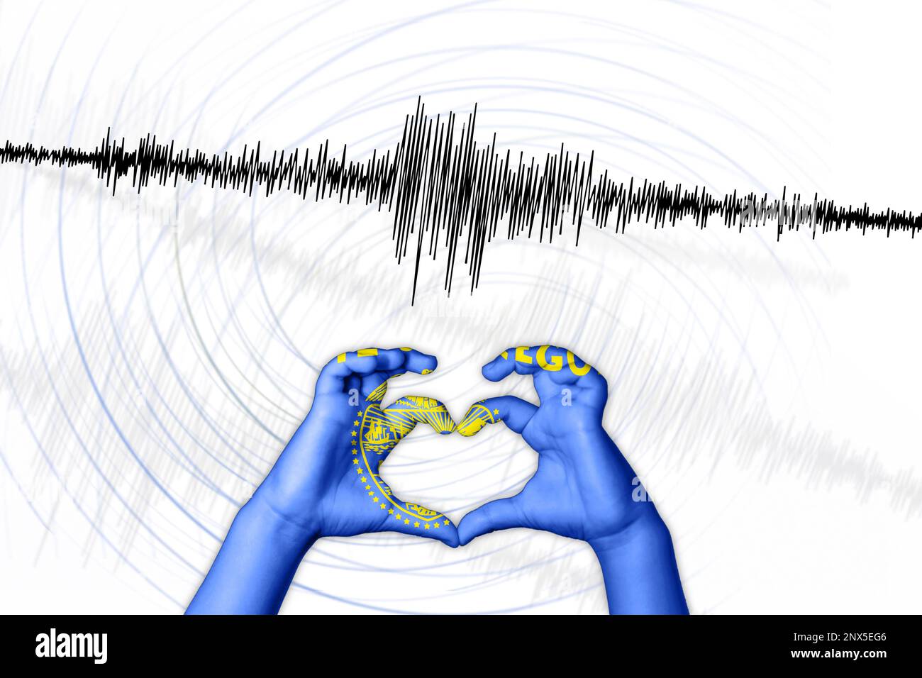 Erdbeben, Oregon Symbol der Heart Richter Scale Stockfoto