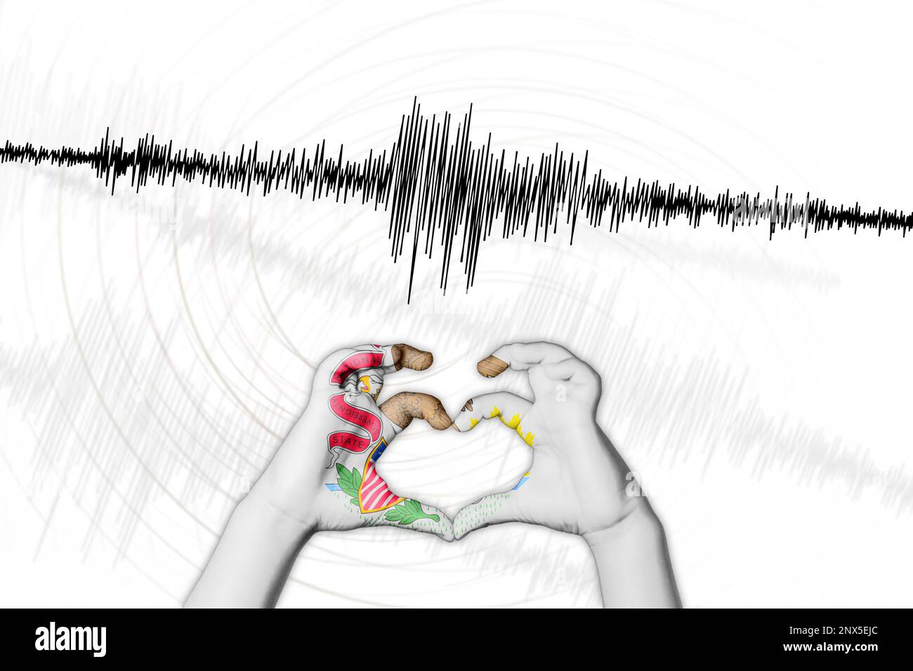 Erdbeben, Illinois Symbol der Heart Richter Scale Stockfoto