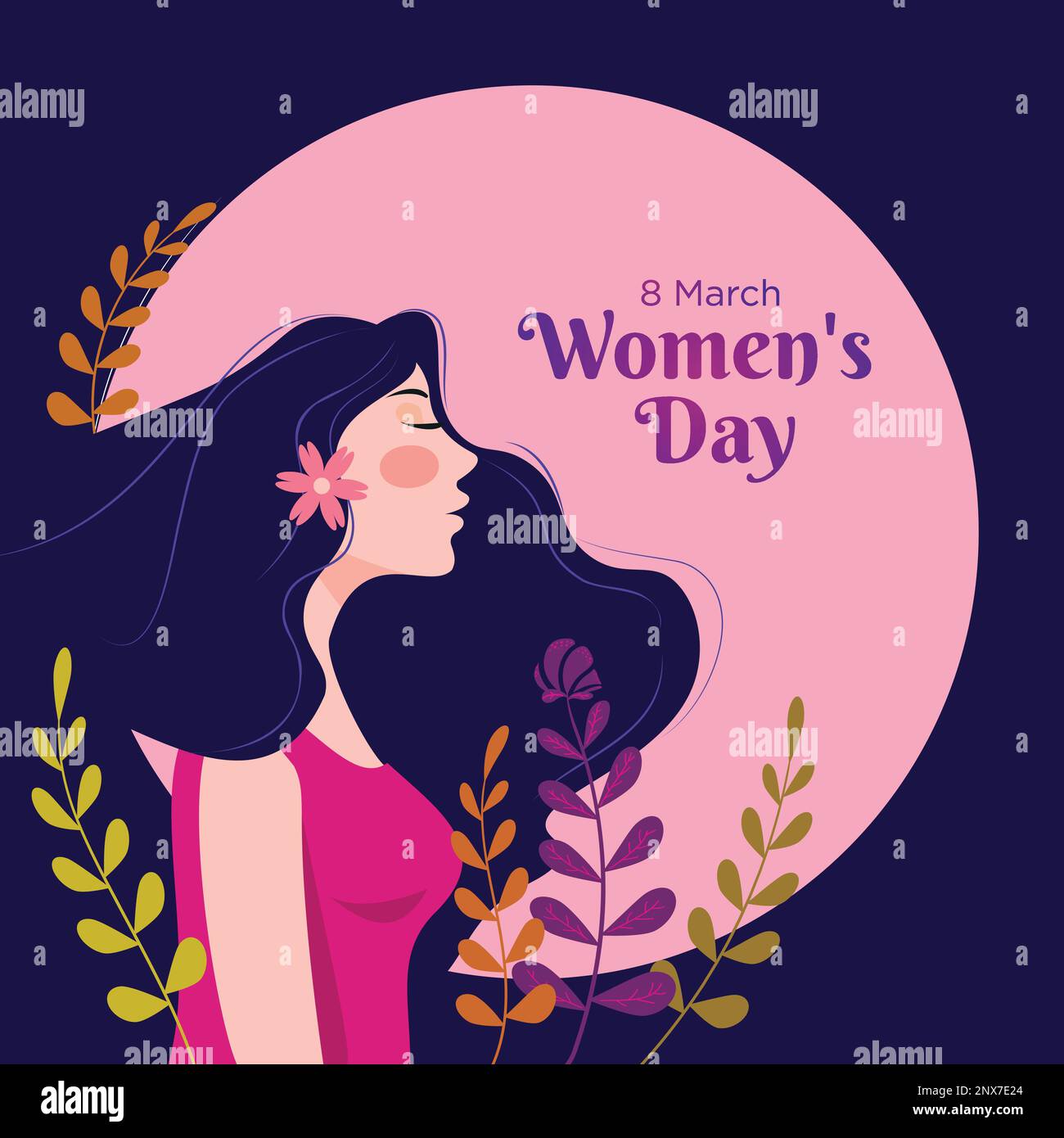 „Happy International Women's Day“-Konzeptkarte. Vektorbild. Stock Vektor