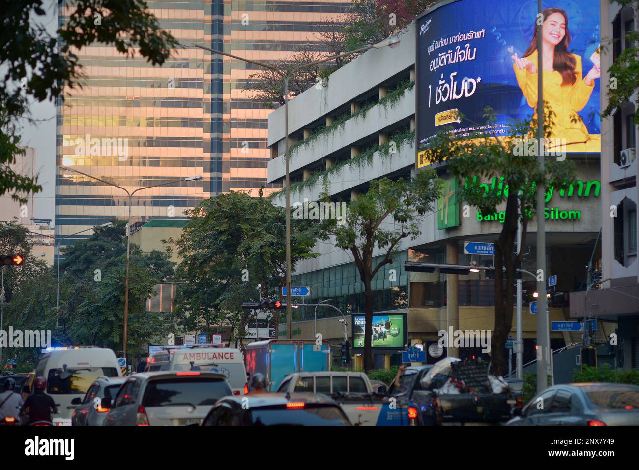 Silom Road Bangkok Thailand Stockfoto