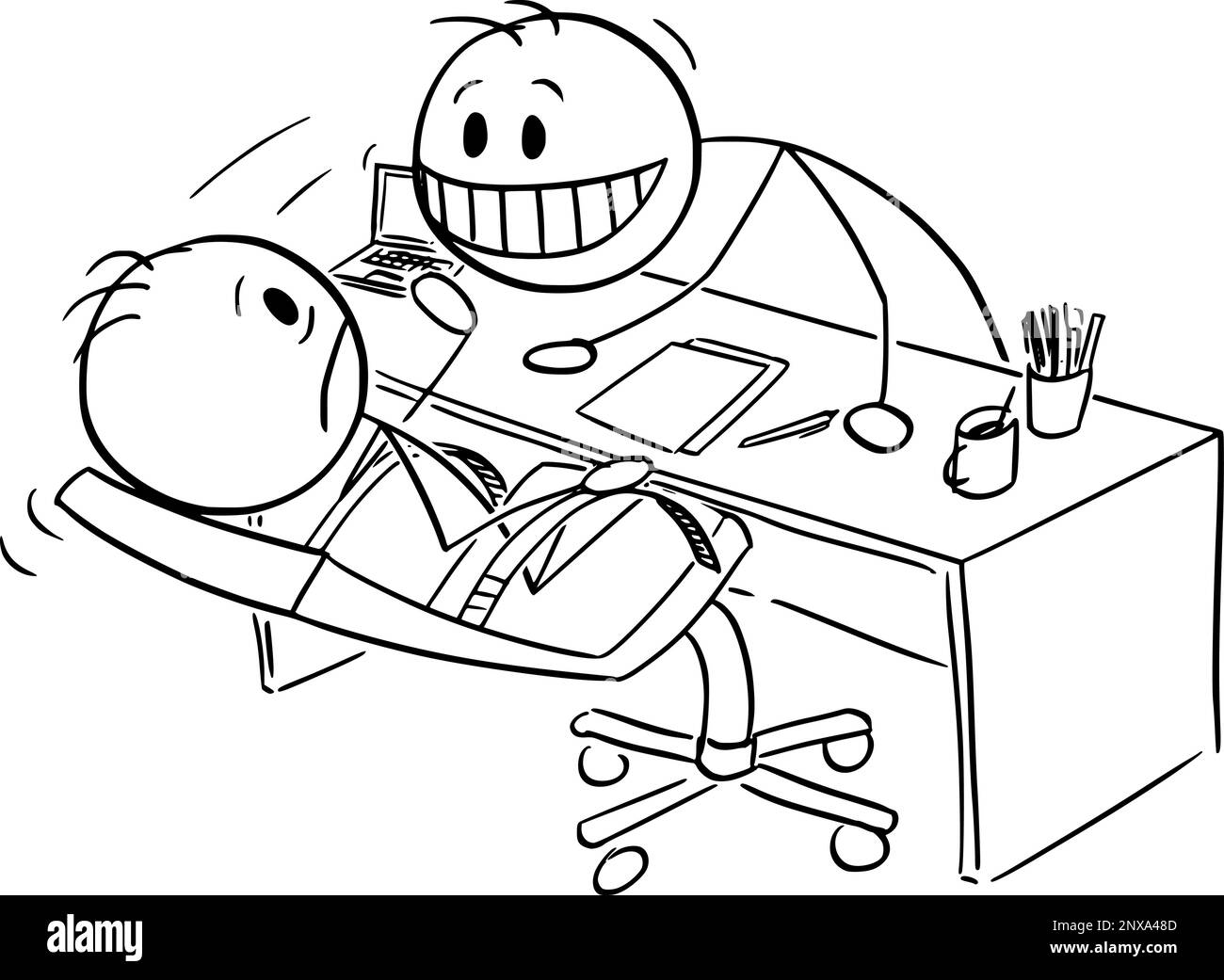 Kunde, Boss, Kollege oder Kollege im Büro, Vector Cartoon Stick Abbildung Stock Vektor