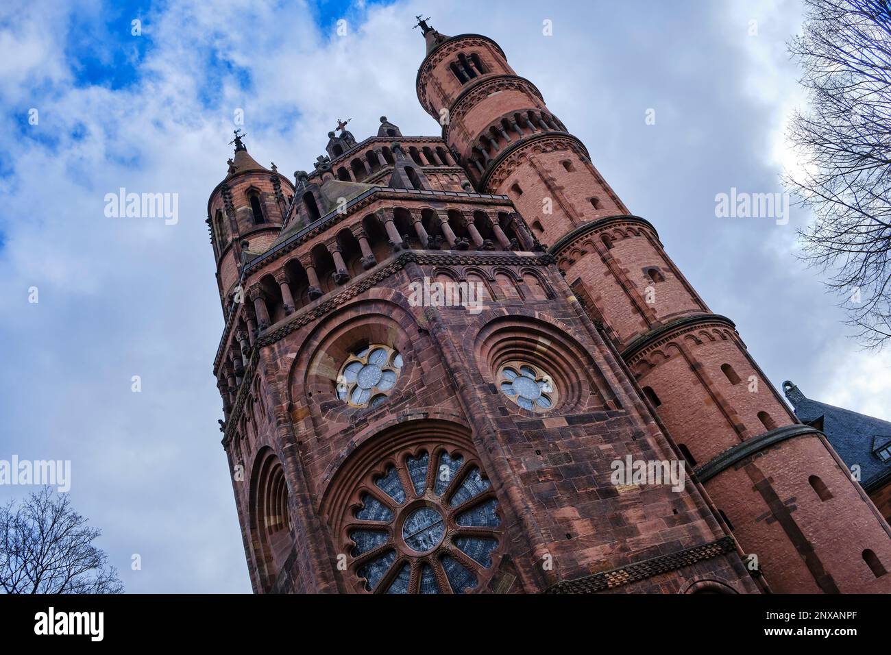 Die kaiserliche Kathedrale von St. Peter in der Stadt Worms, Rheinland-Pfalz, Deutschland, Europa. Stockfoto