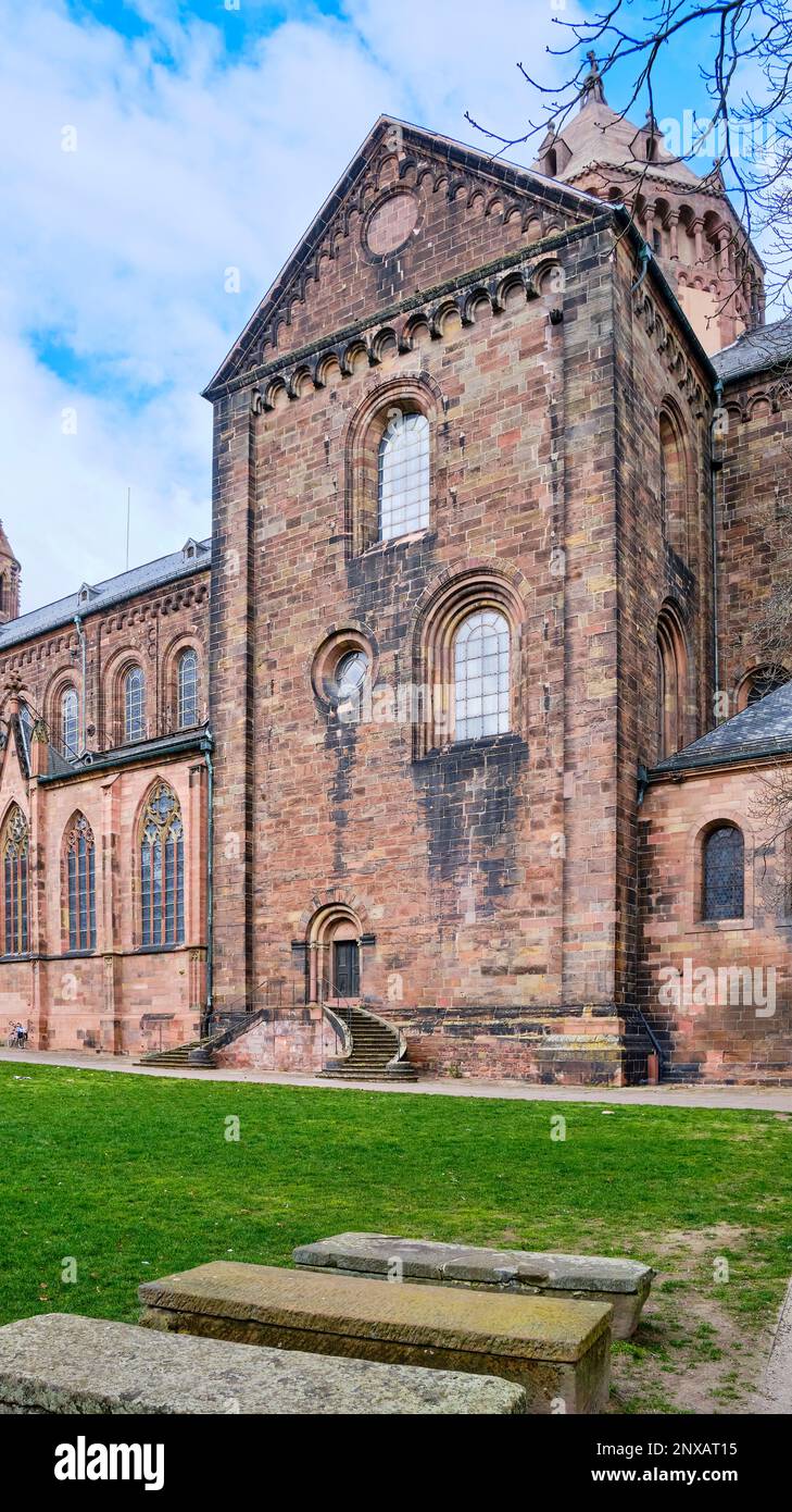 Die kaiserliche Kathedrale von St. Peter in der Stadt Worms, Rheinland-Pfalz, Deutschland, Europa. Stockfoto
