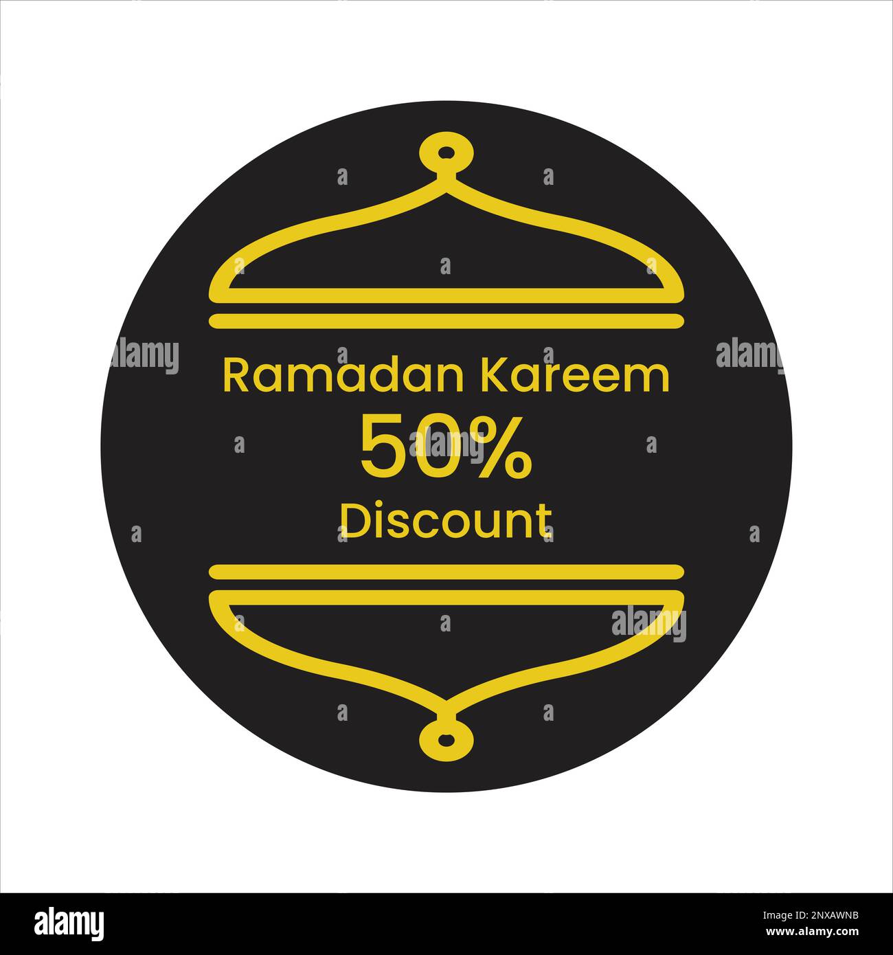 Ramadan Kareem Sonderangebot, Verkauf, Rabattabzeichen, Etikett, Aufkleber, Schaltflächenvektor-Darstellungsdesign Stock Vektor