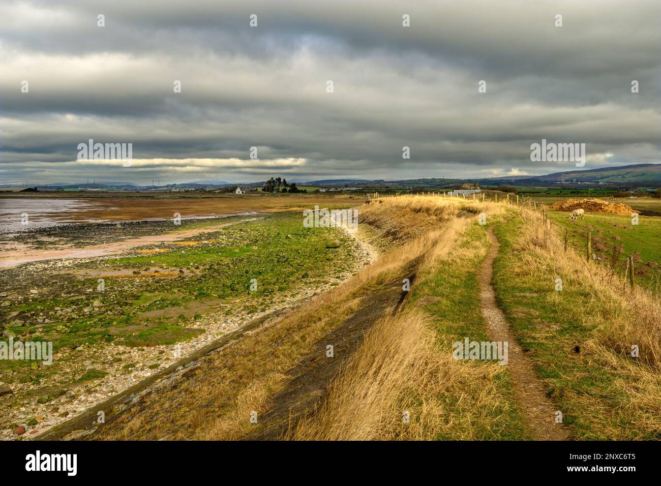 Der Lancashire Coastal Way in der Nähe von Glasson Dock, Lancaster Stockfoto