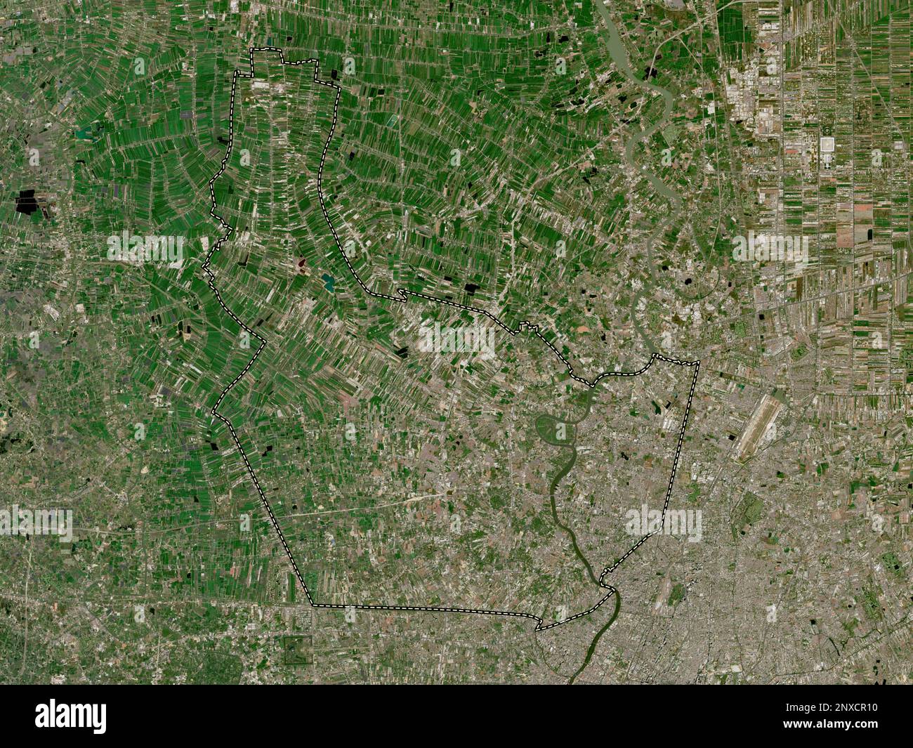 Nonthaburi, Provinz Thailand. Satellitenkarte mit niedriger Auflösung Stockfoto