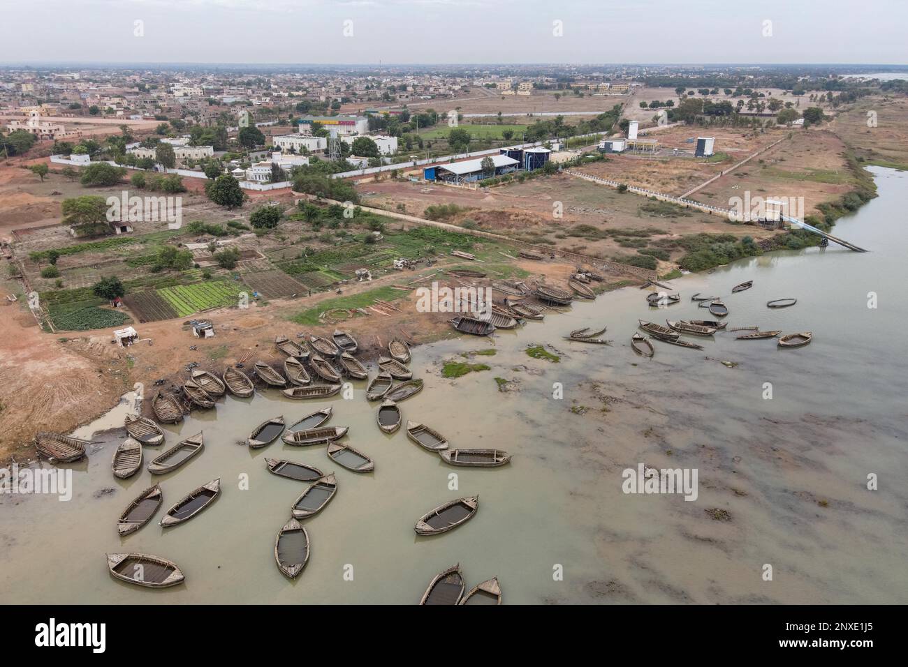 Nicolas Remene / Le Pictorium - Wasseraufbereitungsanlage für den Fluss Kabala Niger. - 19/5/2021 - Mali / Bamako District / Bamako - Luftaufnahme des Kab Stockfoto