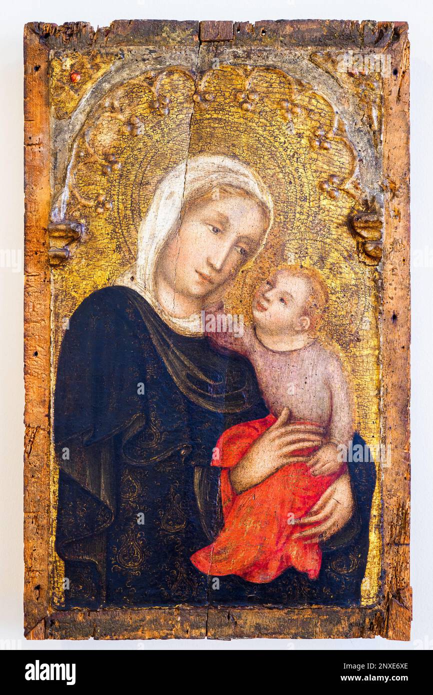 Madonna und Kind von Antonio Veneziano (?-1388) - Kunstgalerie für die sizilianische Region im Palazzo Abatellis - Palermo, Sizilien, Italien Stockfoto