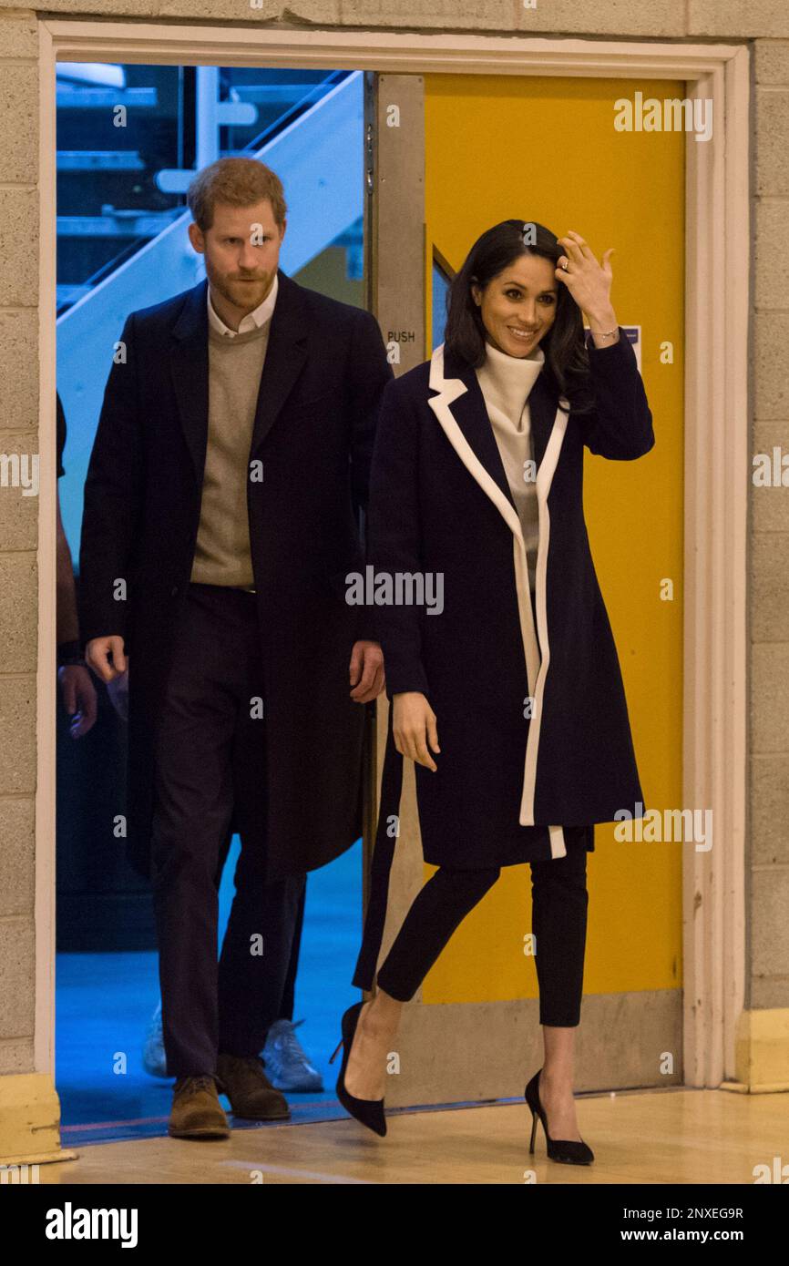 Britain's Prince Harry and his fiancee US actress Meghan Markle visit