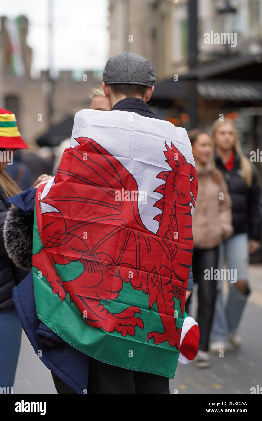 Wales gegen England Six Nations – Pre-Match Build Up in Cardiff, 25. Februar 2023 Stockfoto