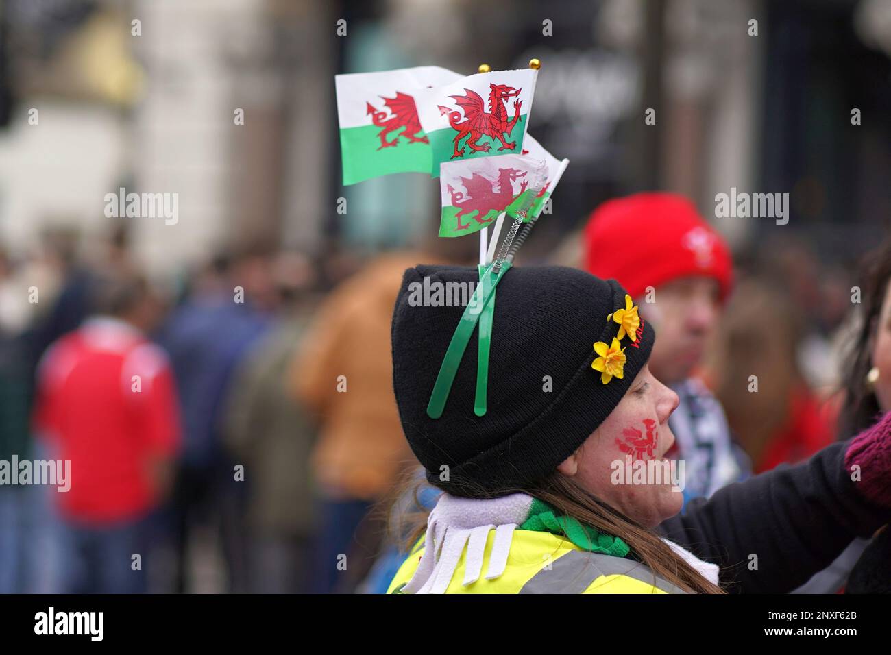 Wales gegen England Six Nations – Pre-Match Build Up in Cardiff, 25. Februar 2023 Stockfoto