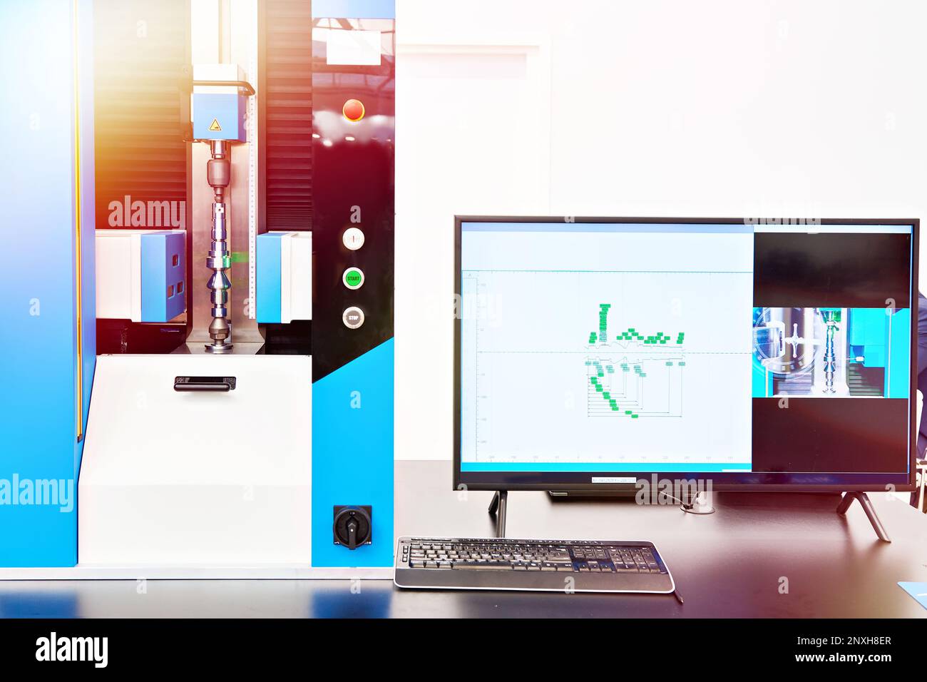 Systeme zur optischen Wellenmessung mit Kontrollmonitor Stockfoto