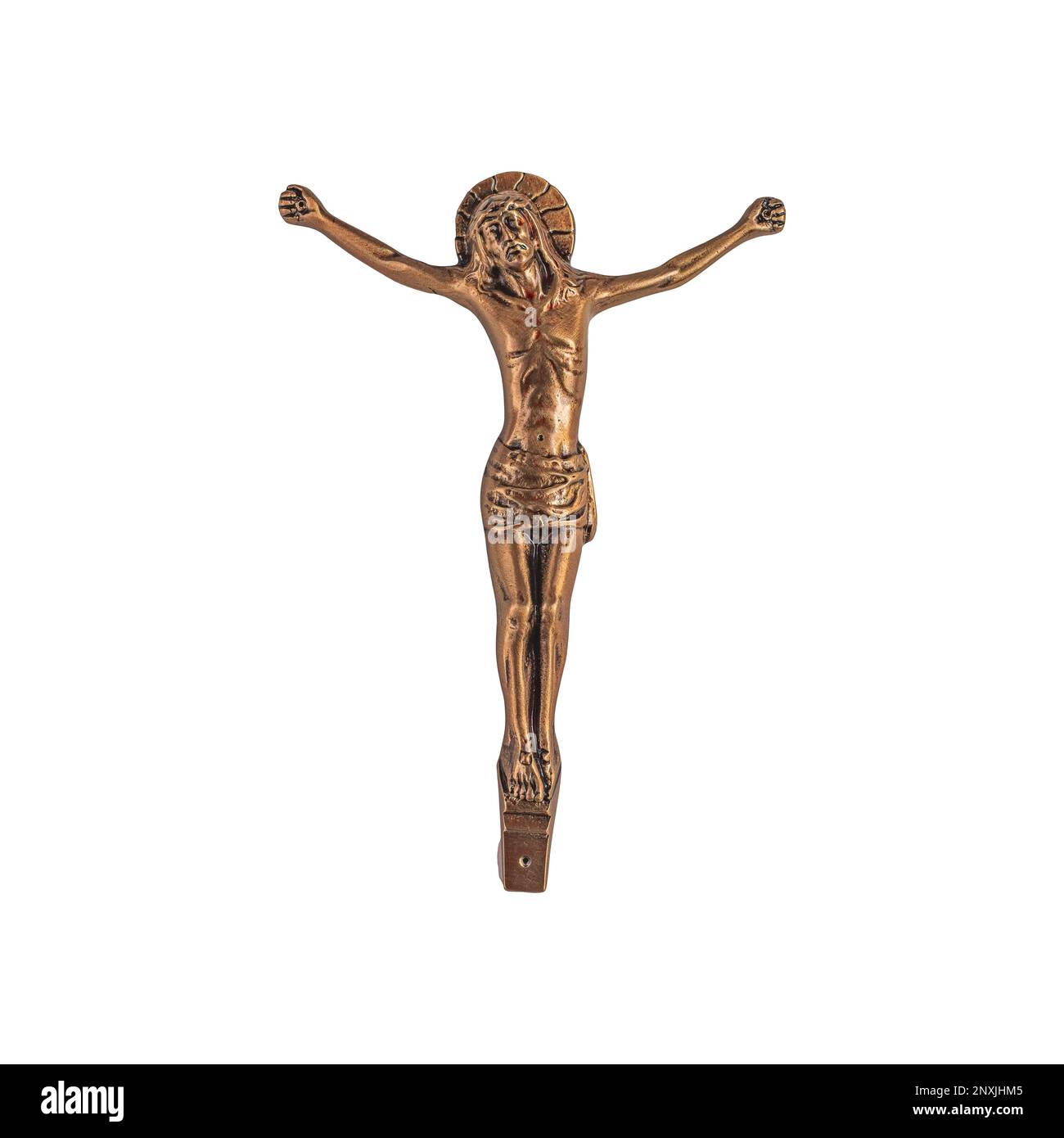 denkmaleigenschaften aus Bronze für das Grab. Kreuze. Blumen. Stockfoto