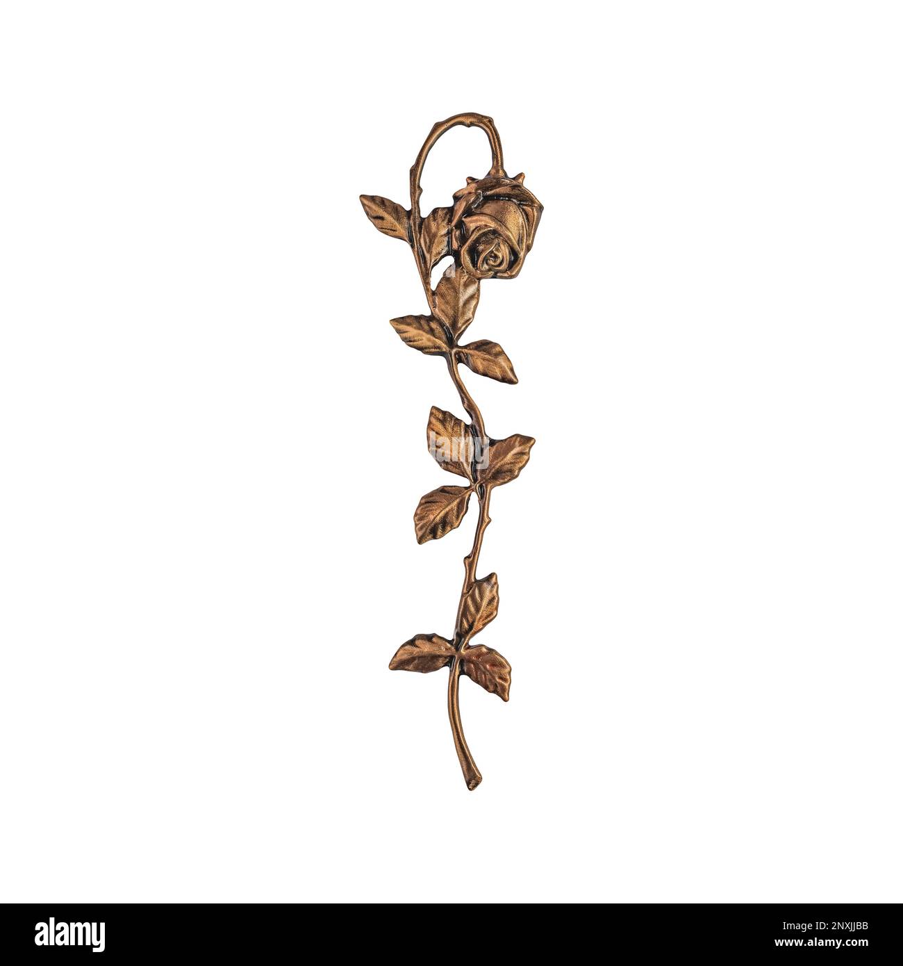 denkmaleigenschaften aus Bronze für das Grab. Kreuze. Blumen. Stockfoto