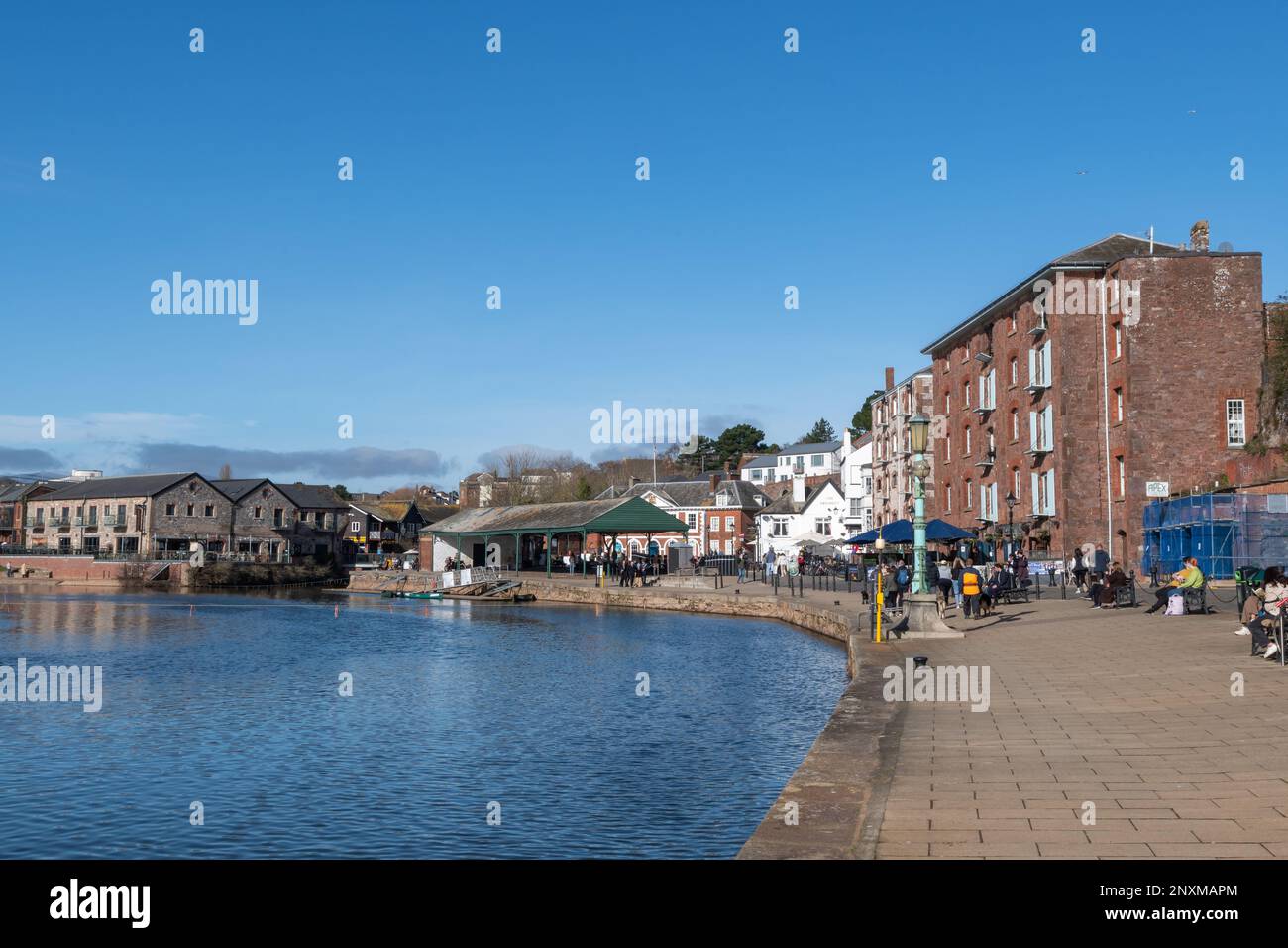 Exeter.Devon.Vereinigtes Königreich.Februar 19. 2023.Blick auf den Exeter Quay in Devon Stockfoto