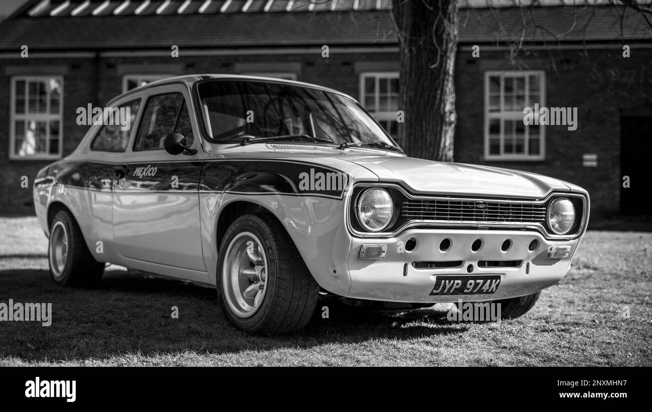 1972 Ford Escort Mexico „JYP974K“ auf der Ford-Versammlung im Bicester Heritage Centre am 26. Februar 2023 Stockfoto