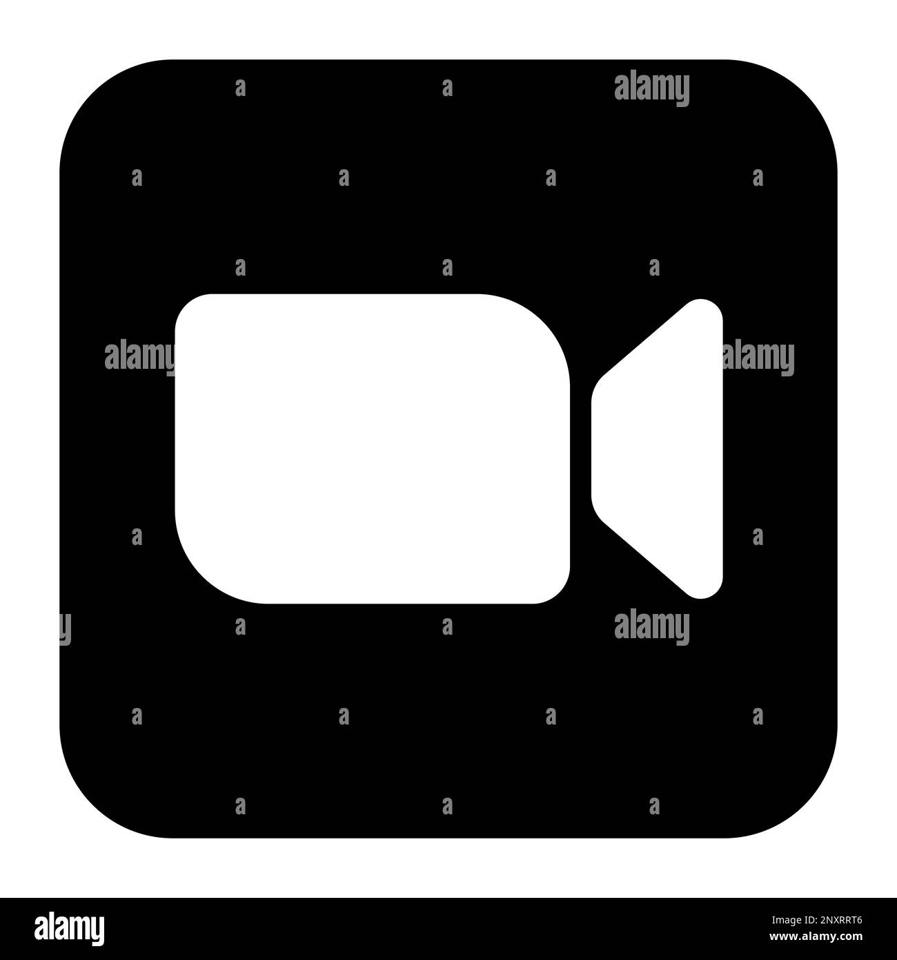 Symbol für Social Media-App zoomen. Schwarzes Silhouetequadrat mit abgerundeten Ecken, Vektordarstellung. Stock Vektor