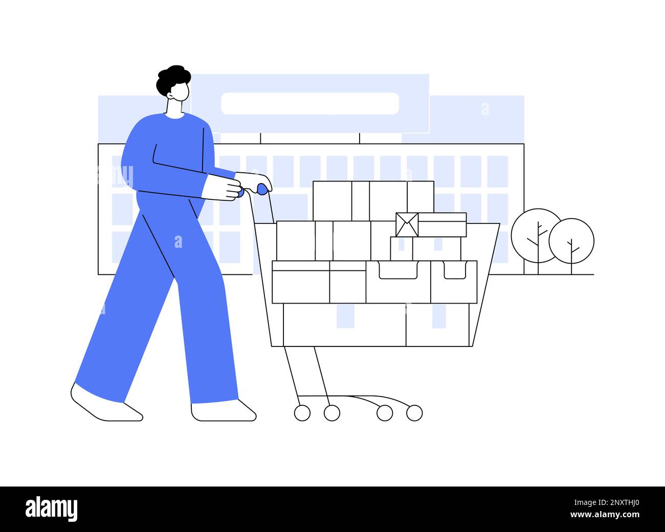 Big Box Store abstrakte Konzept Vektor Illustration. Stock Vektor