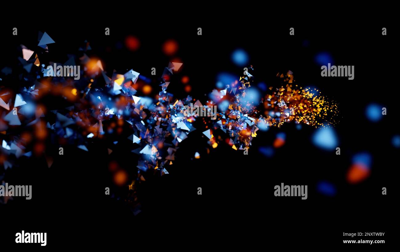 Durch Zeit und Raum fliegen. Design. Endloser kosmischer Hintergrund mit bunten Sternen oder Weltraumstaub und schwarzem Universum Stockfoto