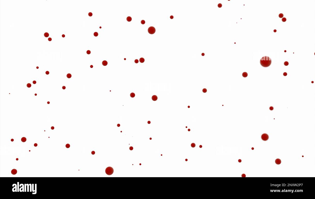 Abstrakte bunte Blasen auf beigefarbenem Hintergrund. Design. Winzige Kreise bewegen sich nach oben wie Luftblasen unter Wasser Stockfoto