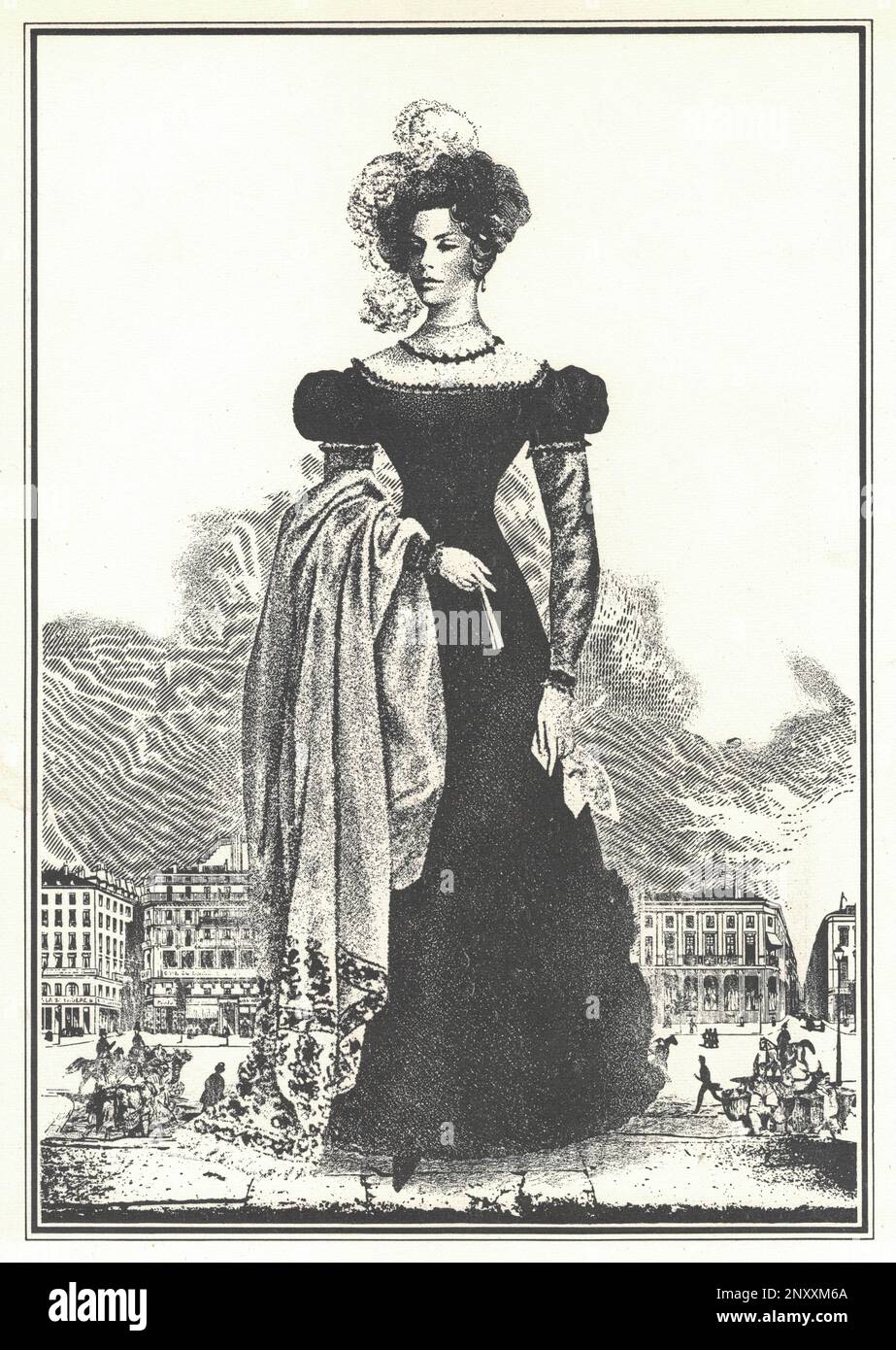 Die Gräfin von Morcerf ist eine Figur und Protagonistin von Alexandre Dumas Abenteuerroman aus dem Jahr 1844, dem Grafen von Monte Cristo. Die Gräfin von Morcerf ist eine schöne Frau mit einer verführerischen Persönlichkeit. Sie ist eine Lüge, ein Atemzug frischer Luft, im Stück "die Rache des Grafen". Vor zwanzig Jahren lebte sie in Marseille und wurde Edmond Dantes bezaubert. Sie wurde damals als Mercedes bekannt, eine äußerst charmante Dame. Stockfoto