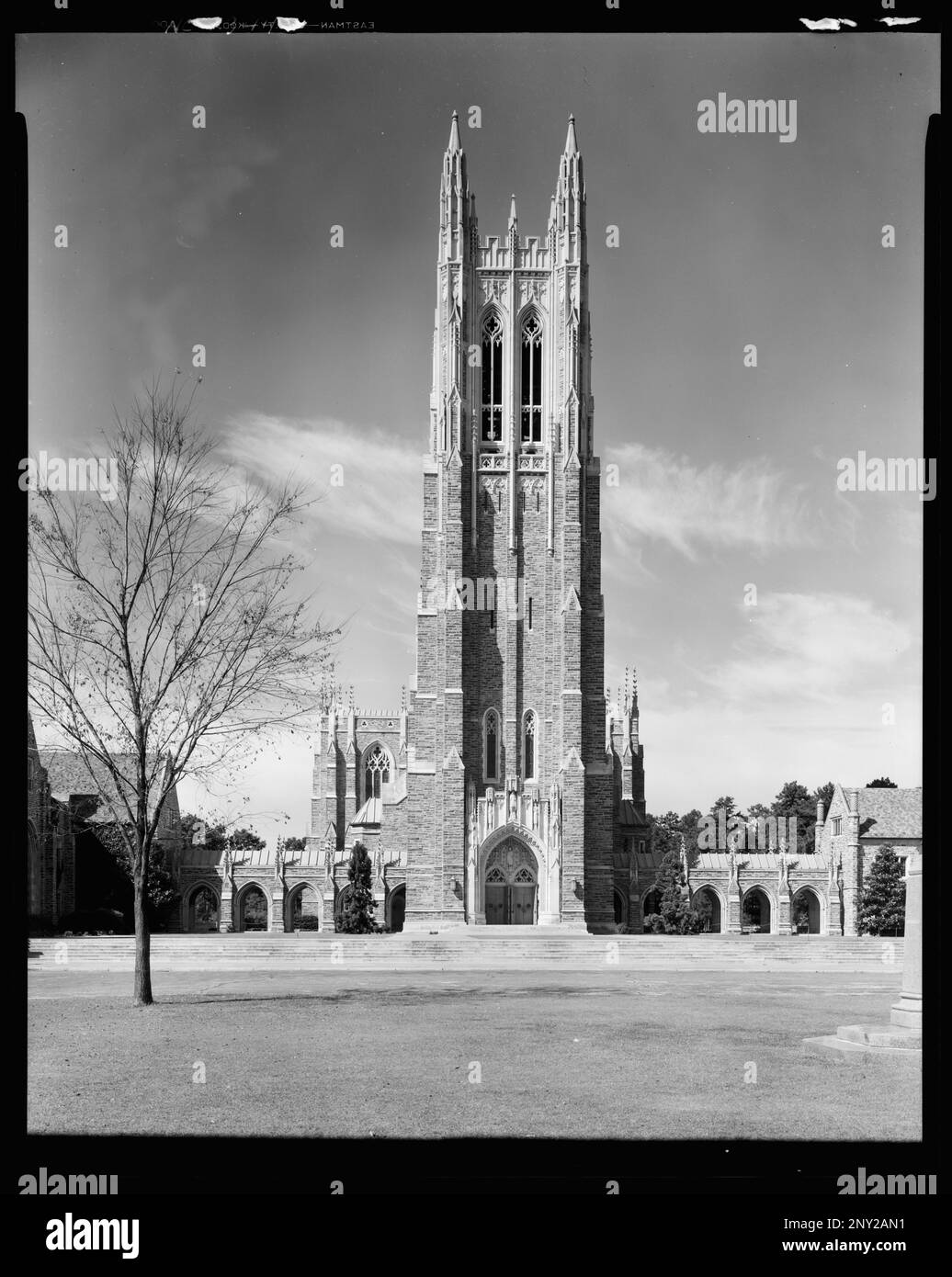 Duke University, Durham, Durham County, North Carolina. Carnegie Survey of the Architecture of the South (Carnegie-Umfrage zur Architektur des Südens). Usa, North Carolina, Durham County, Durham, Rasen, Universitäten und Hochschulen. Stockfoto