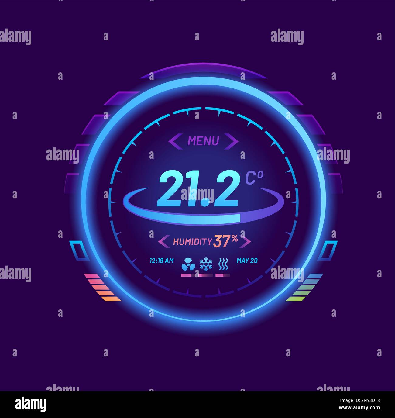 Thermostat, intelligentes Thermometer oder Temperaturregler Vektor 3D