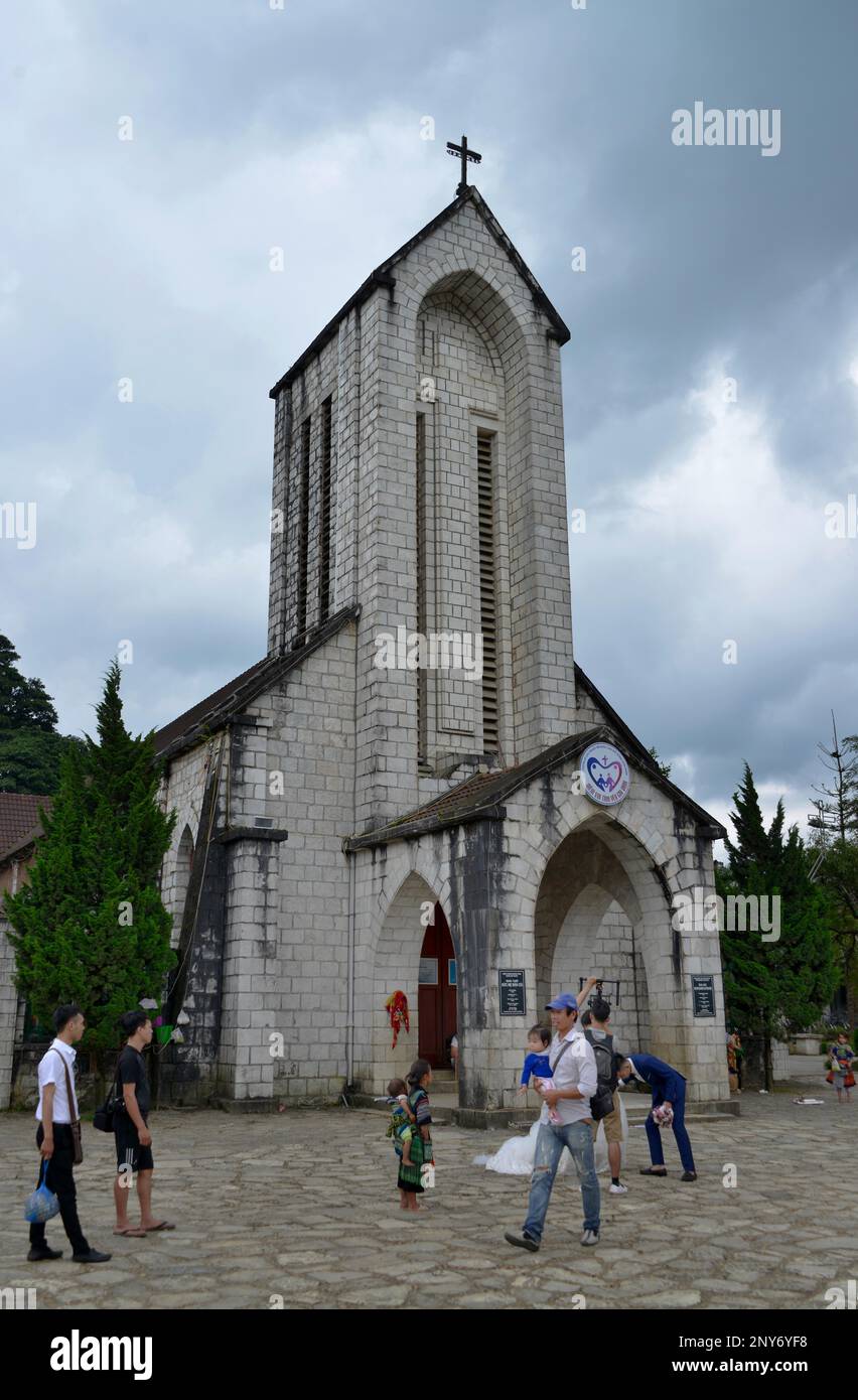 Katholische Kirche, Sa Pa, Vietnam Stockfoto