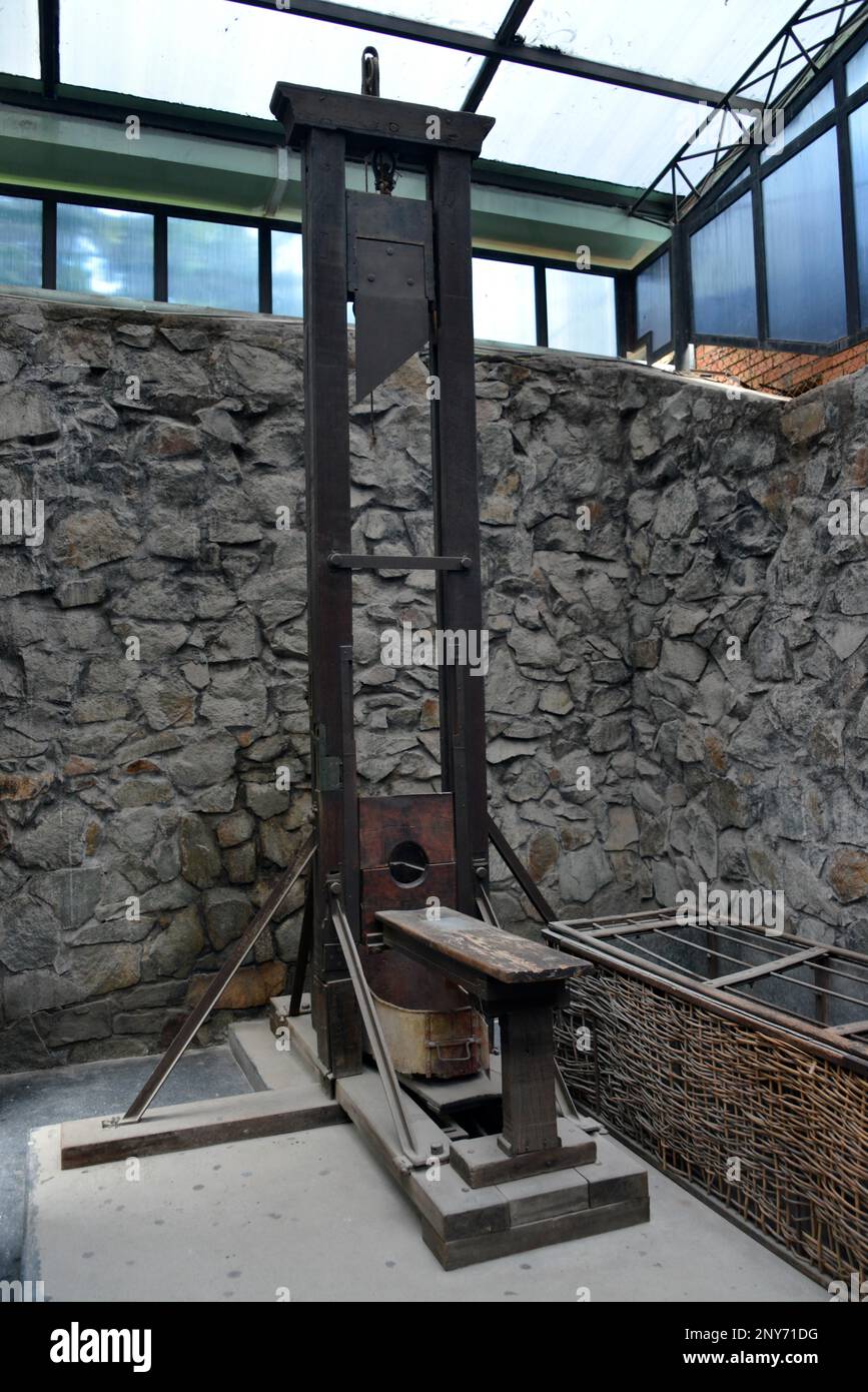 Guillotine, War Remnants Museum, Ho-Chi-Minh-Stadt, Vietnam Stockfoto