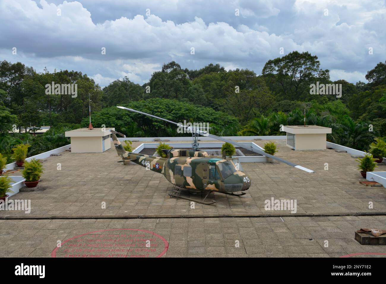 Hubschrauber, Hoi Truong Thong Nhat Resunification Palace, Nguyen Du, Ho Chi Minh City, Vietnam Stockfoto