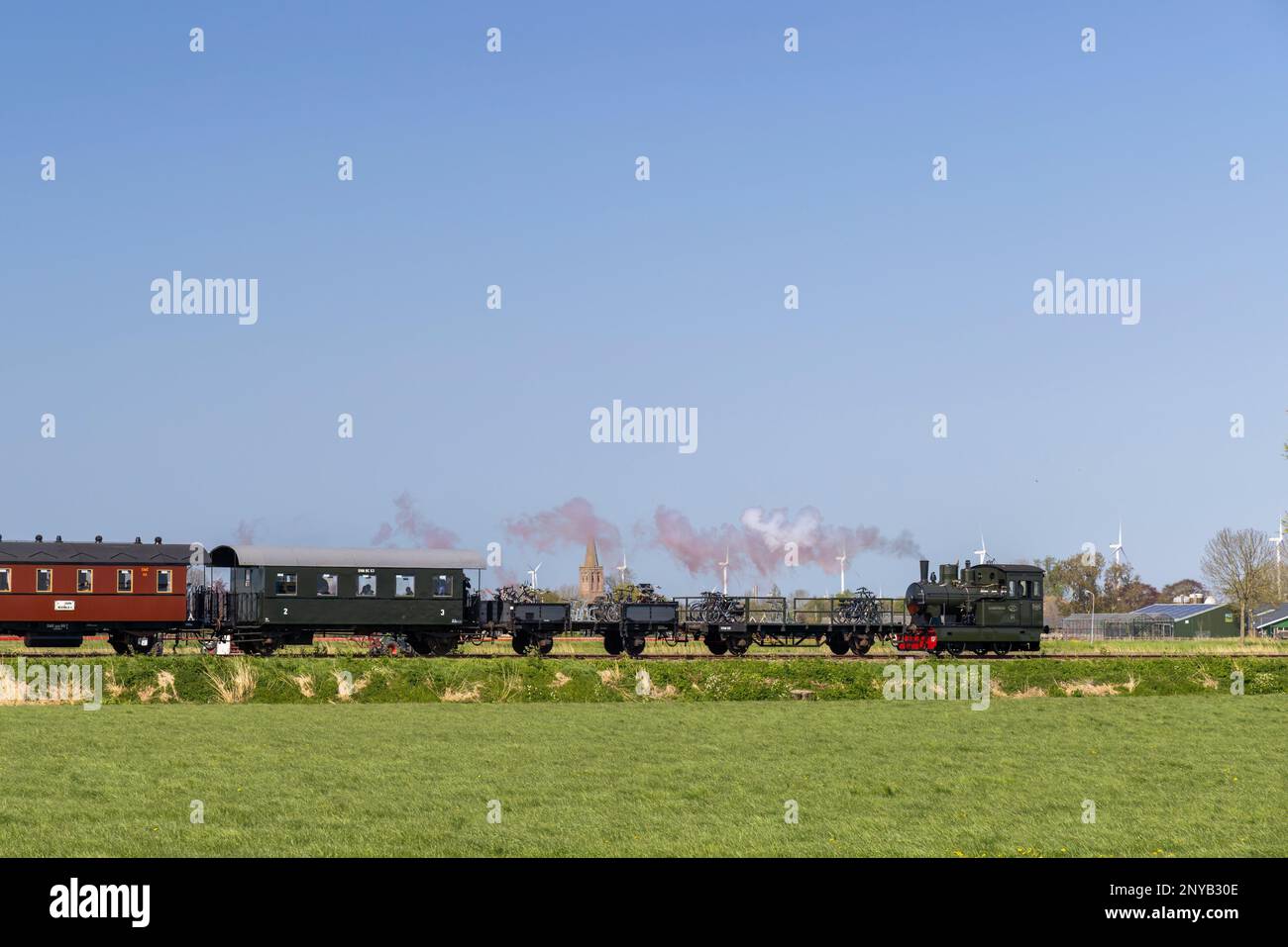 Dampflokomotive, Hoorn - Medemblik, Noord Holland, Niederlande. Stockfoto