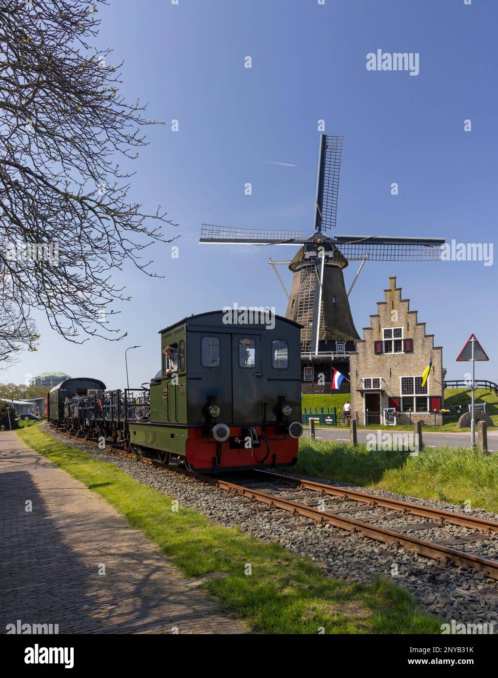 Dampflokomotive, Medemblik, Noord Holland, Niederlande. Stockfoto