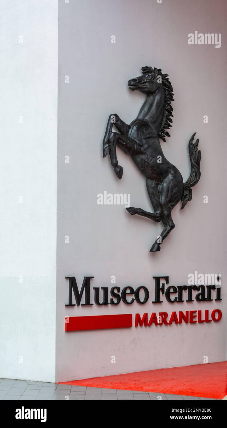 Ferrari Maranello Museum Offizielle Seite - Logo, Maranello, Emilia Romagna, Italien, Europa Stockfoto