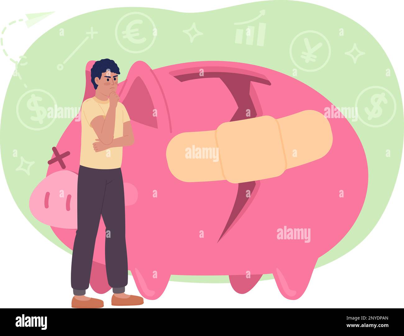 Korrektur des persönlichen Budgets 2D vektorisolierte Punktabbildung Stock Vektor