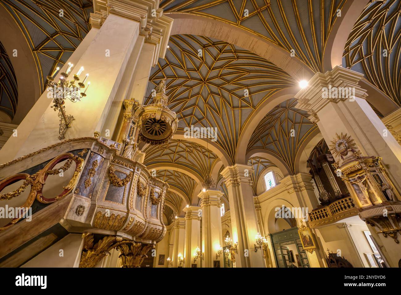 Basilika Metropolitanische Kathedrale von Lima, Kanzel der Wahrheit, Lima, Peru Stockfoto