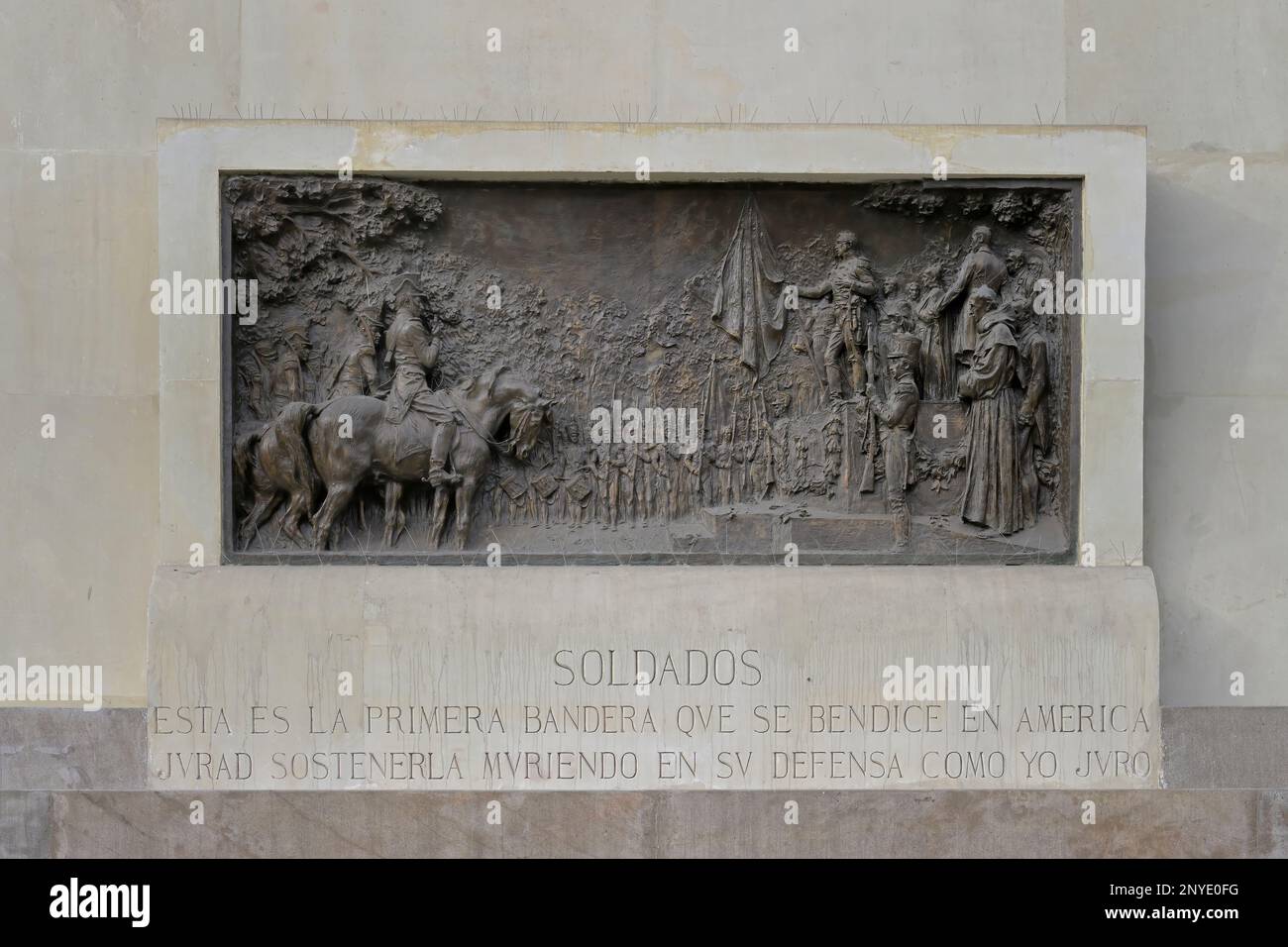 Denkmal für General Jose de San Martin, Bas-Relief, Plaza San Martin, Lima, Peru Stockfoto