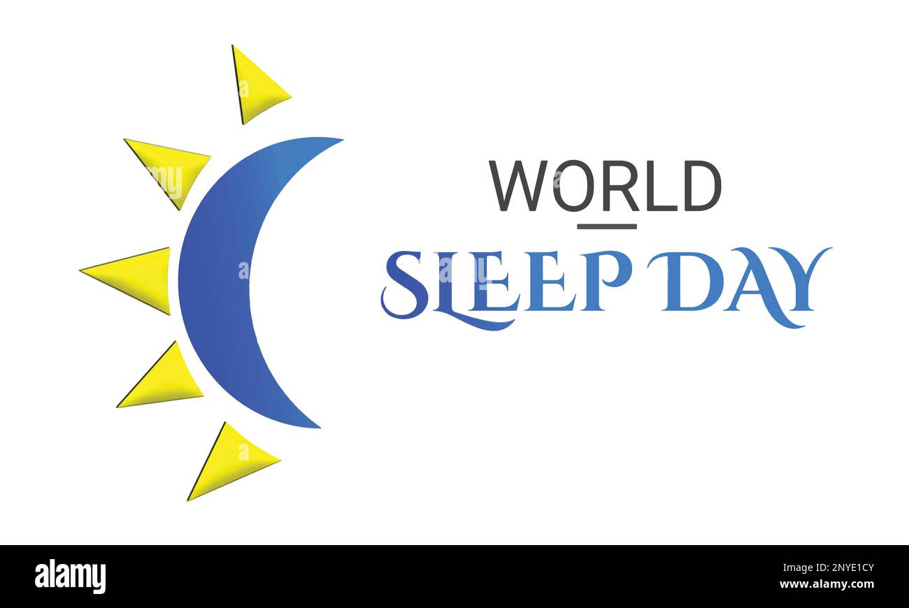 Der World Sleep Day ist ein jährliches Ereignis, das jedes Jahr im März gefeiert wird. Das ist eine Gelegenheit, um über deine Schlafgewohnheiten nachzudenken Stock Vektor