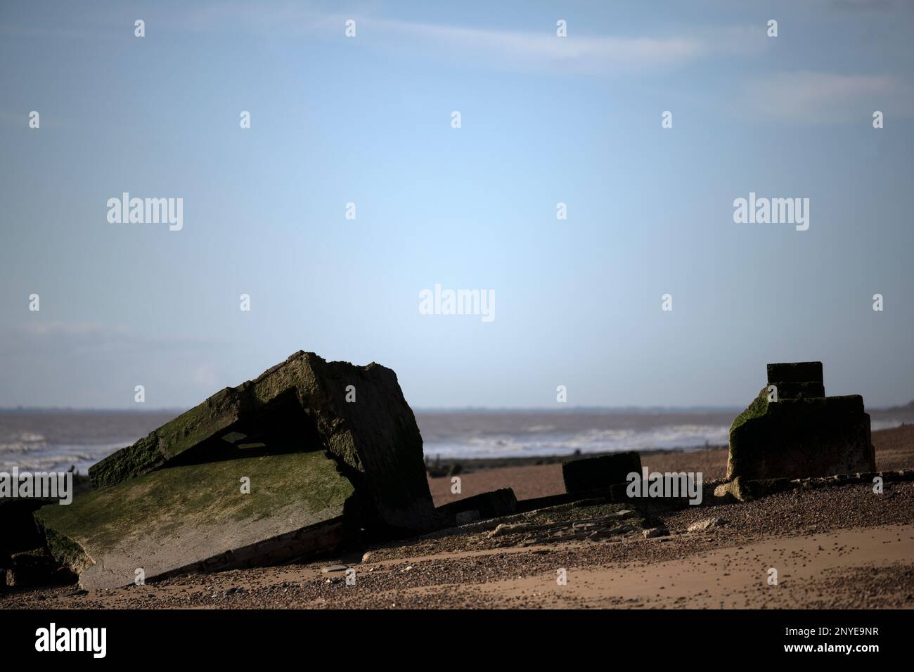 WW2 Trümmer, Bawdsey Suffolk UK Stockfoto