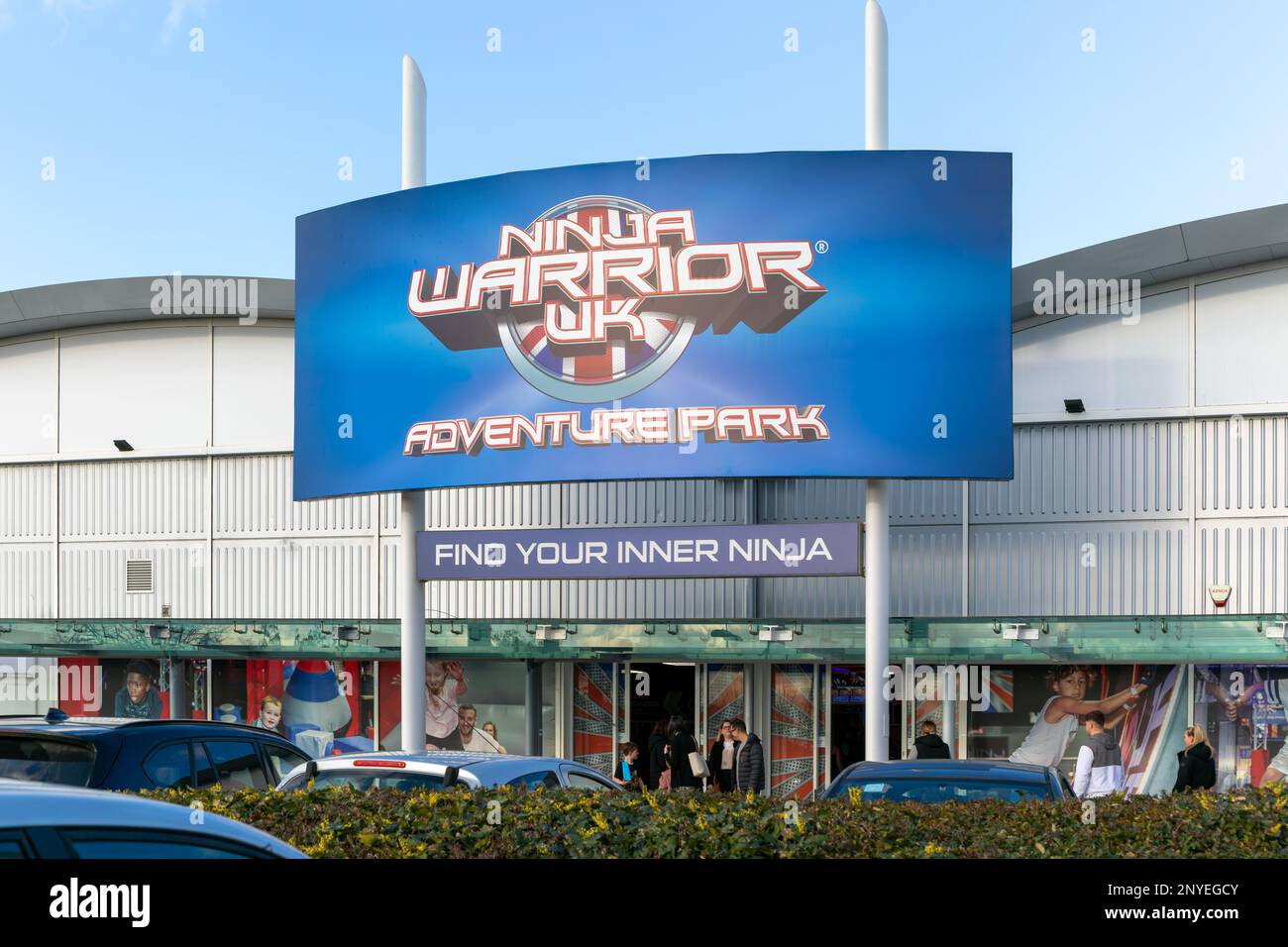 Ninja Warrior UK Adventure Park, Cribbs Causeway Retail Park, Patchway, Bristol, England, Großbritannien Stockfoto