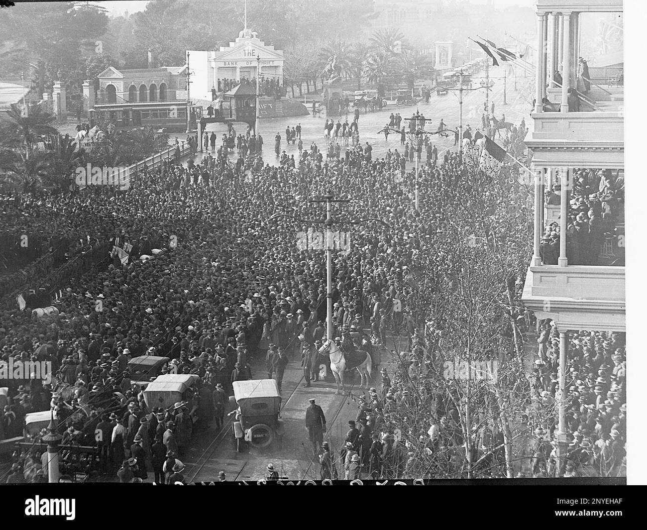 Waffenstillstand am 1918. November, vor dem Parlamentsgebäude Adelaide Stockfoto