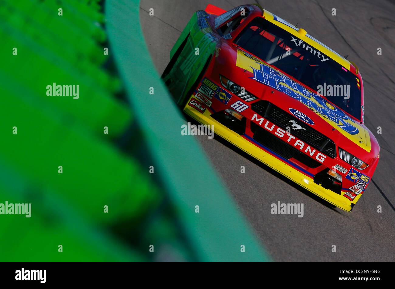 Ty Majeski, Bit O Honey Ford Mustang during practice for the NASCAR Xfinity Series U.S. Cellular 250 at Iowa Speedway, Friday, July 28th, in Newton, Iowa. (AP Photo/NKP, Brett Moist) MANDATORY CREDIT Stockfoto