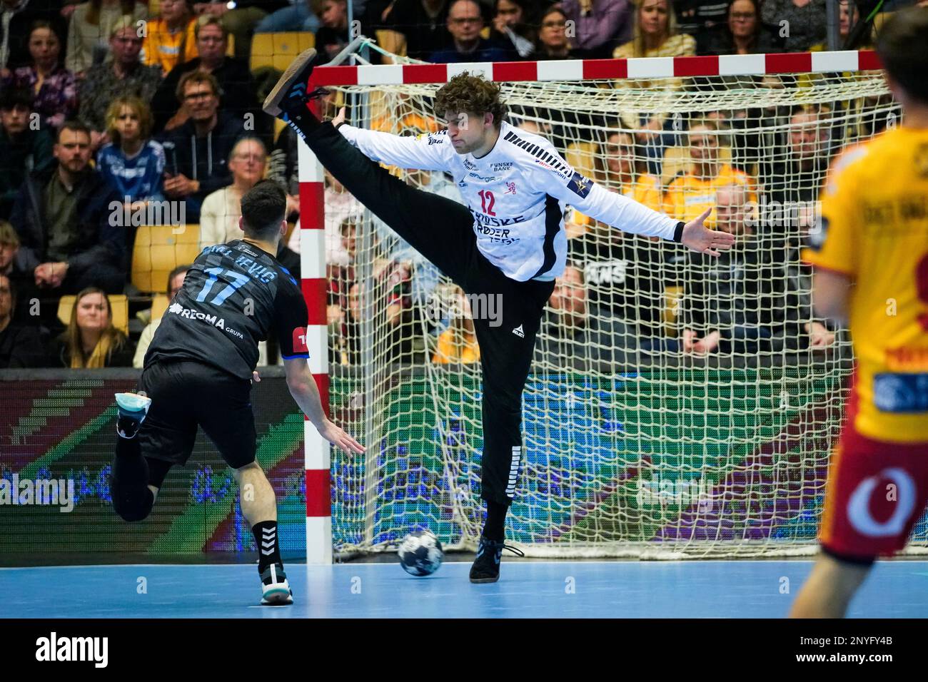 Odense, Dänemark. 01. März 2023. Matthias Rex (12) von GOG im EHF Champions League-Spiel zwischen GOG und HC PPD Zagreb in der Jyske Bank Arena in Odense. (Foto: Gonzales Photo/Alamy Live News Stockfoto