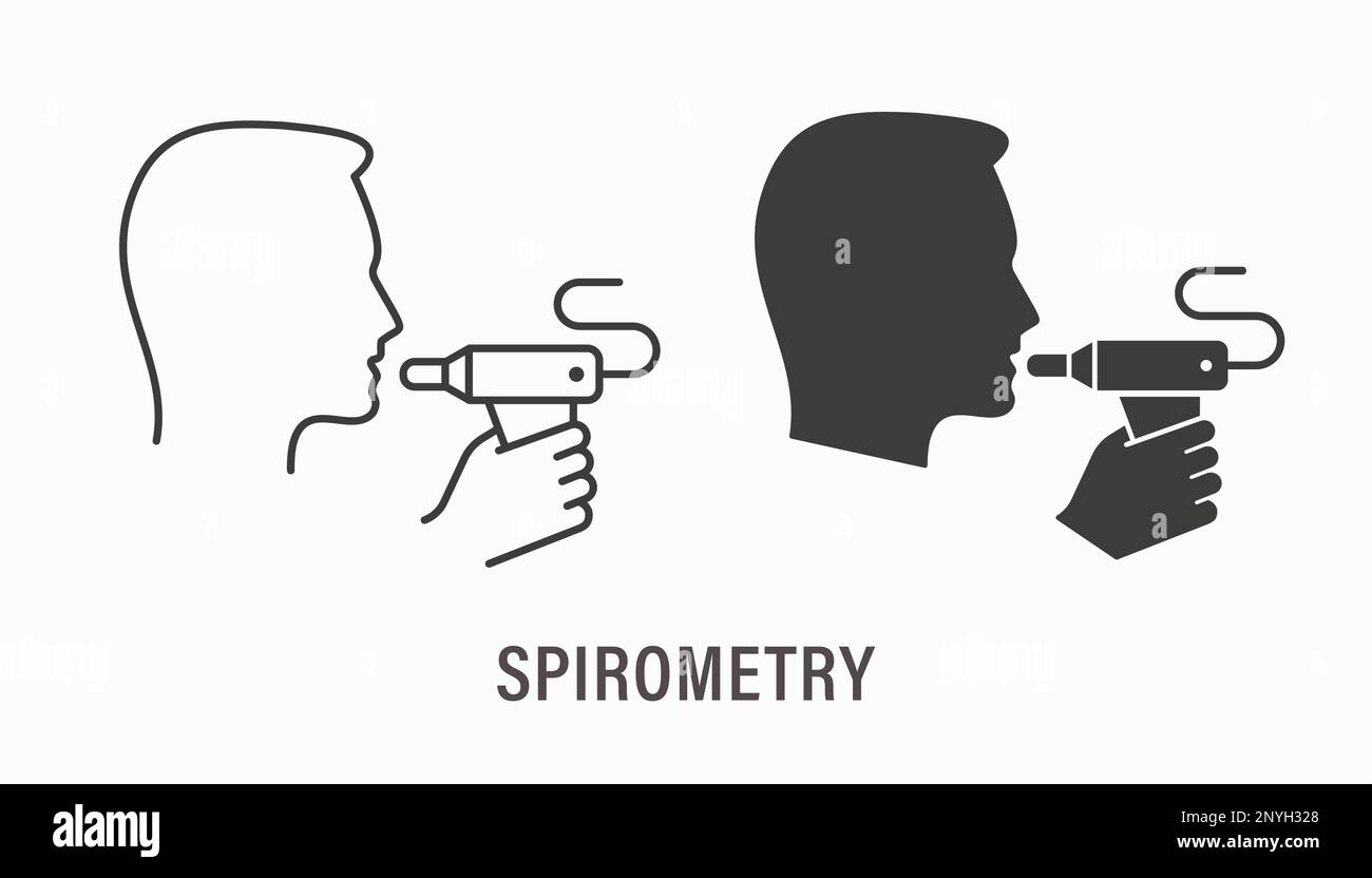 Spirometrie-Symbole. Vektordarstellung isoliert auf weißem Hintergrund. Stock Vektor