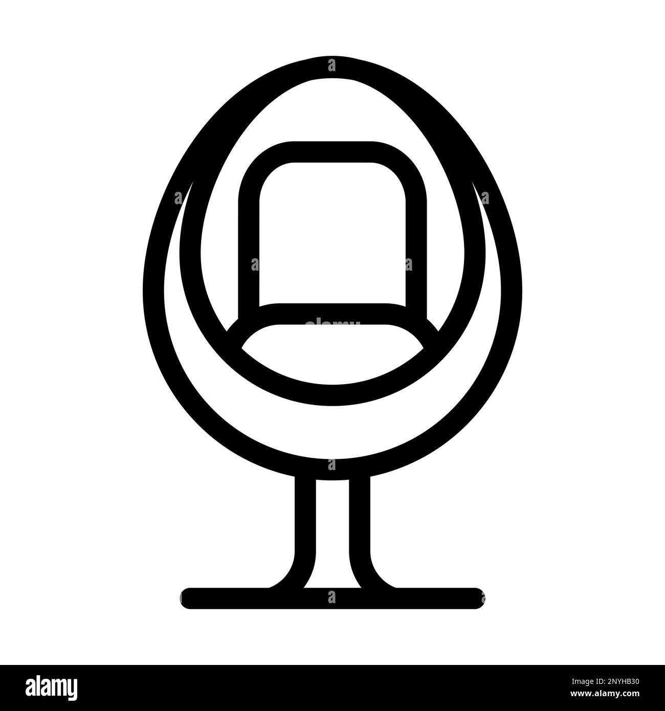 Symbol Für Eierstuhl Mit Dicken Linien Stockfoto