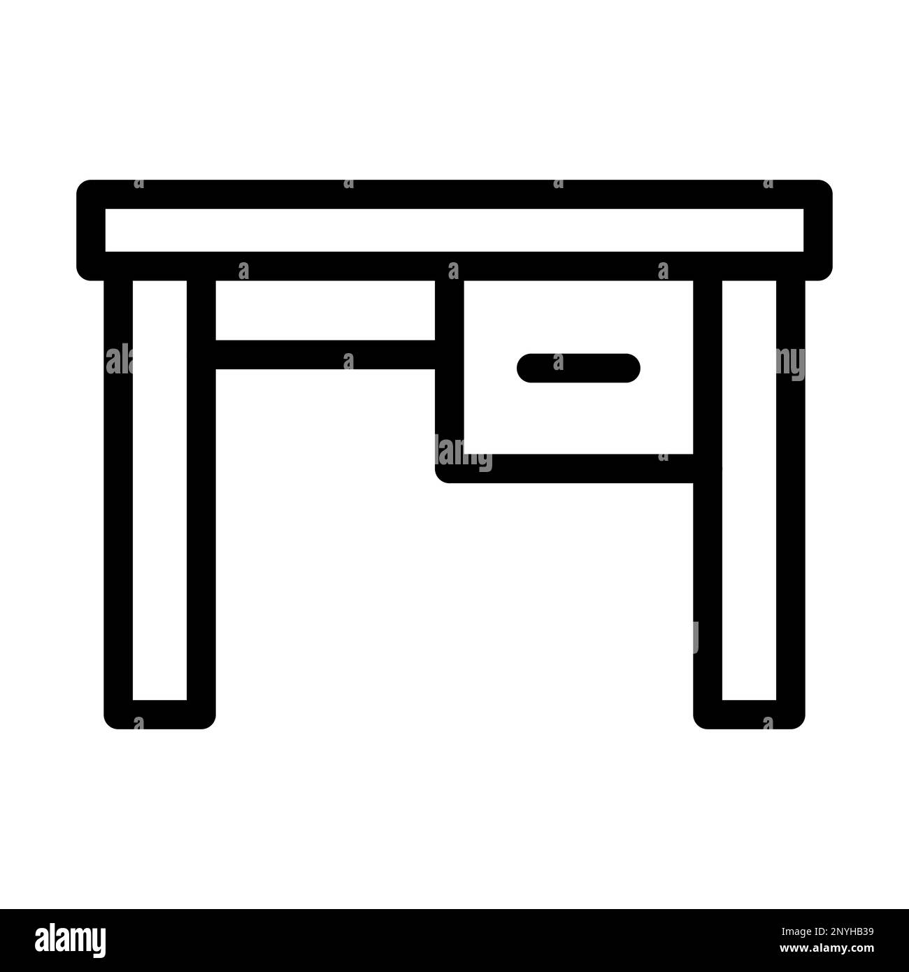 Symbol Desk Thick Line (Schreibtisch Mit Dicker Linie Stockfoto