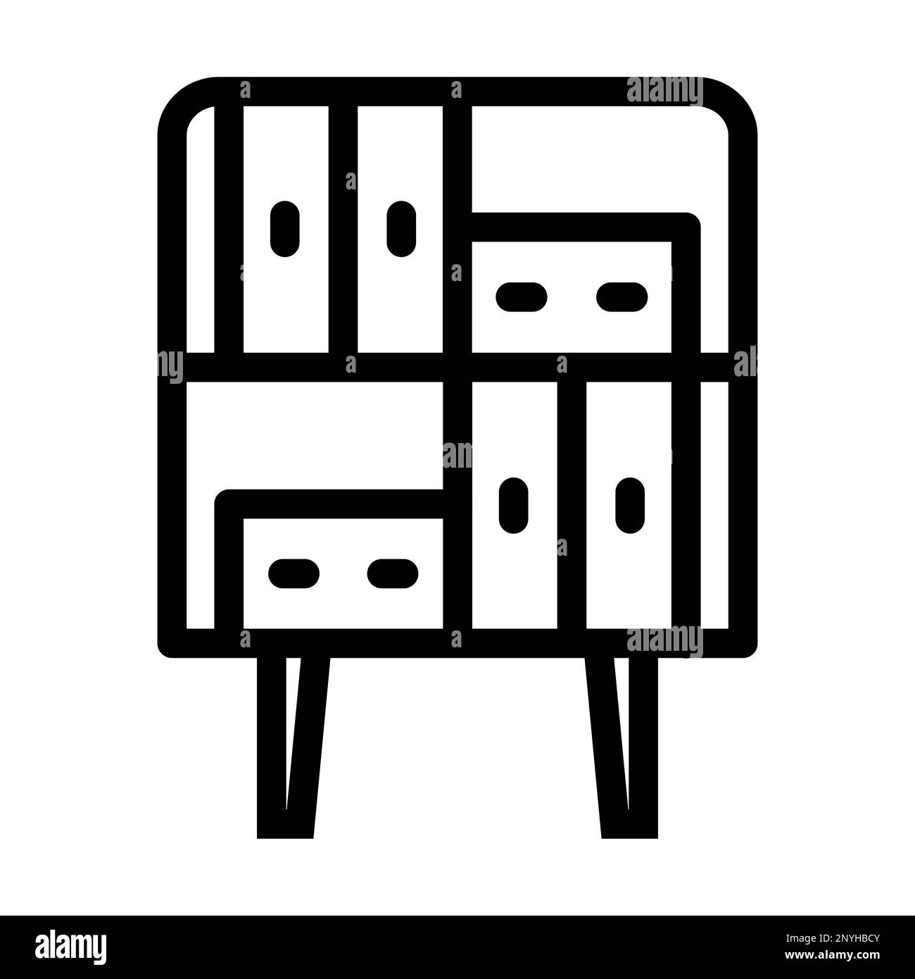 Symbol Für Bücherregale Mit Dicken Linien Stockfoto