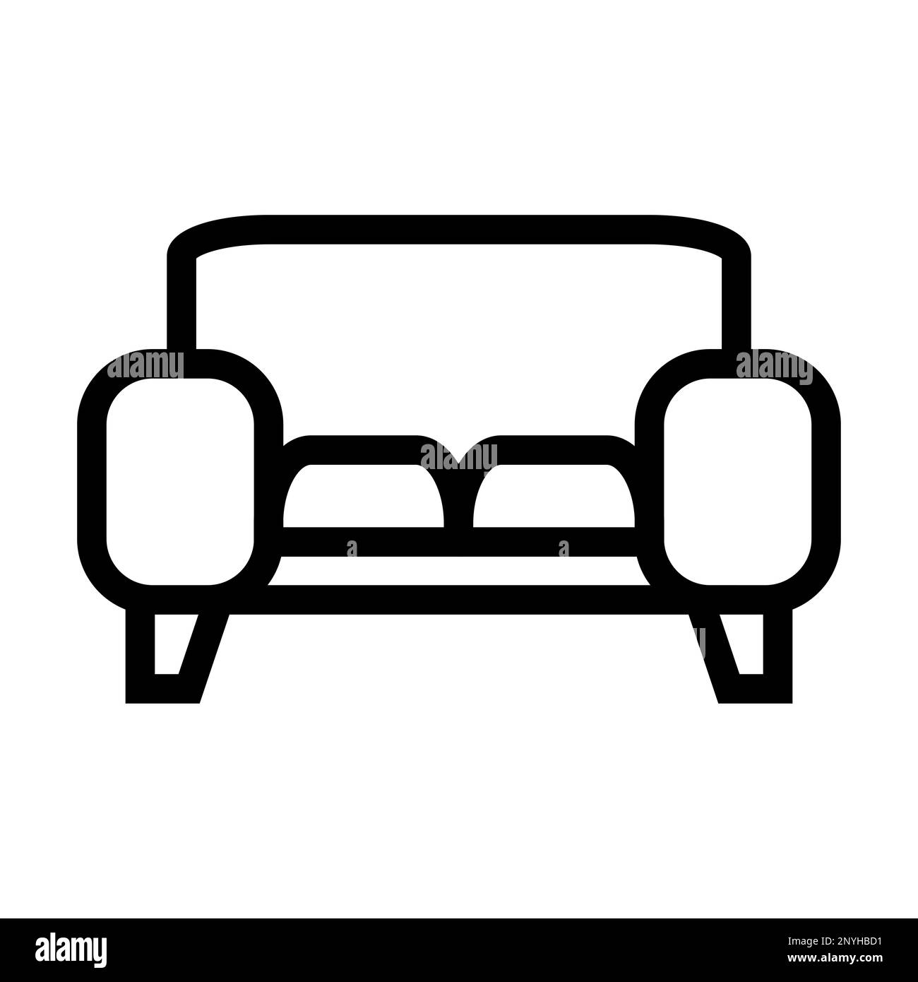 Symbol Für Dicke Linie Des Sofas Stockfoto