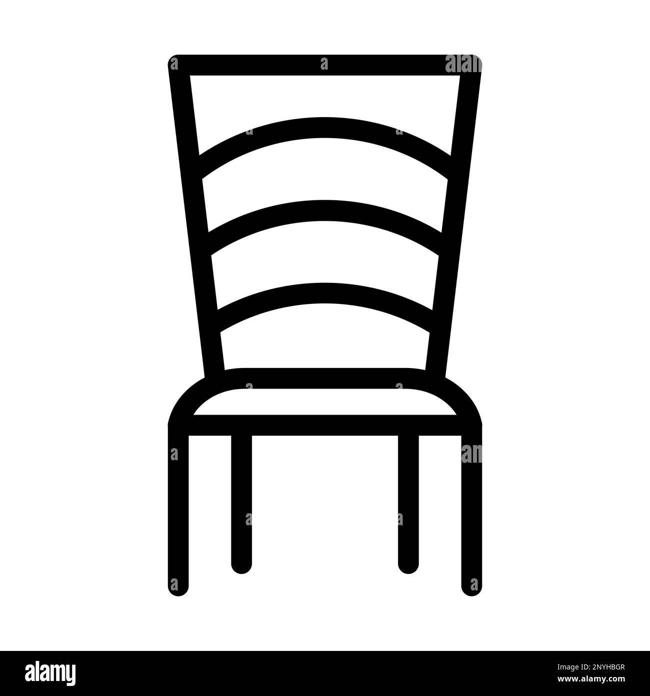 Essstuhl Symbol Mit Dicken Linien Stockfoto