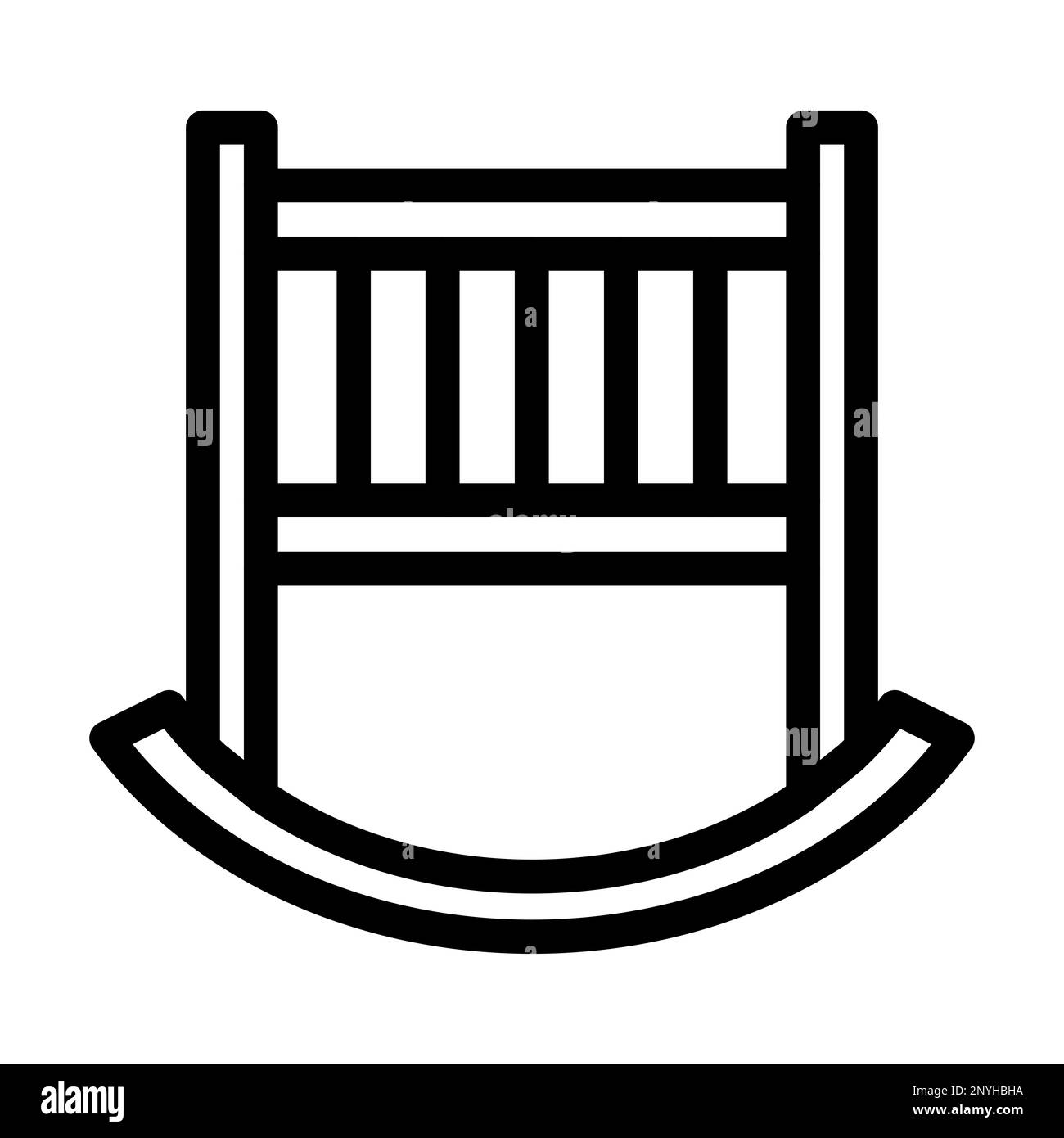 Babybett – Symbol Mit Dicken Linien Stockfoto