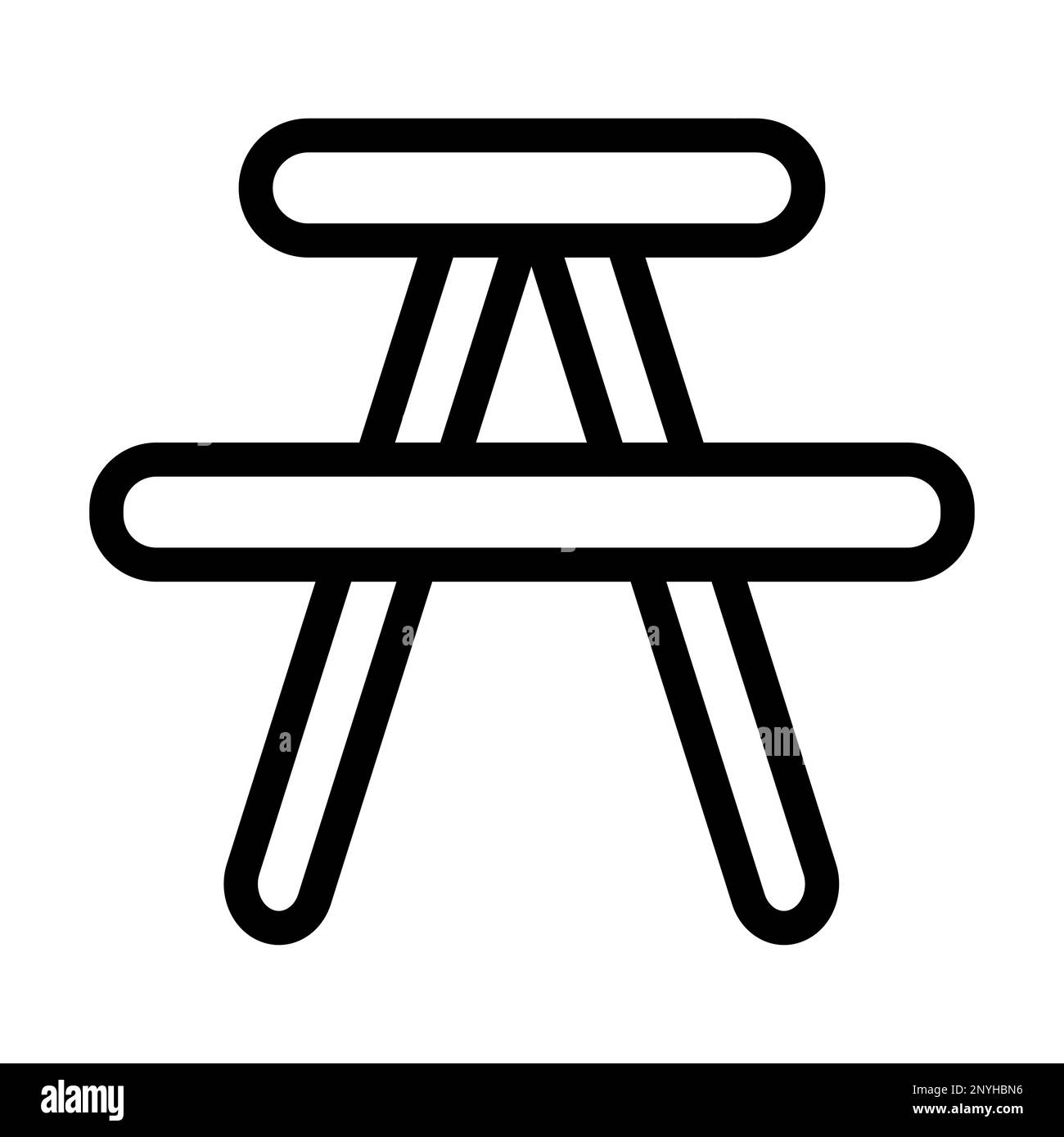 Picknick-Tisch – Symbol Für Dicke Linien Stockfoto